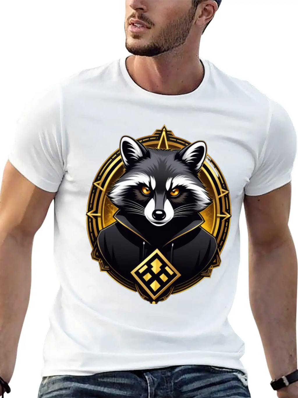 Hacker Racoon Stylish Everyday T-Shirt – Unisex Basic Cotton Tee