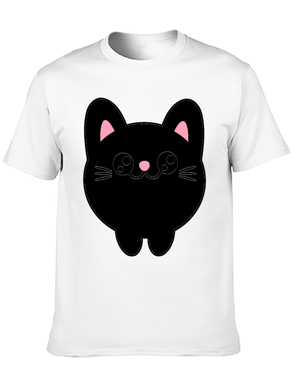 Cute Cat Graphic T-Shirt - Black Cotton Tee