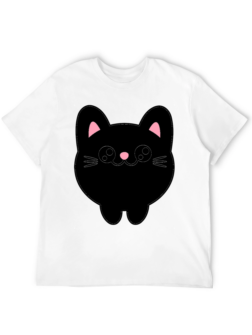 Cute Cat Graphic T-Shirt - Black Cotton Tee