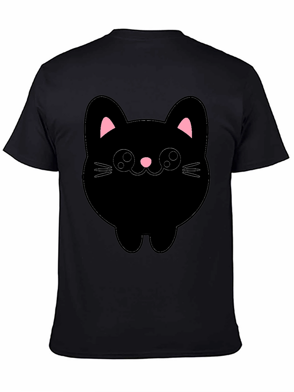 Cute Cat Graphic T-Shirt - Black Cotton Tee