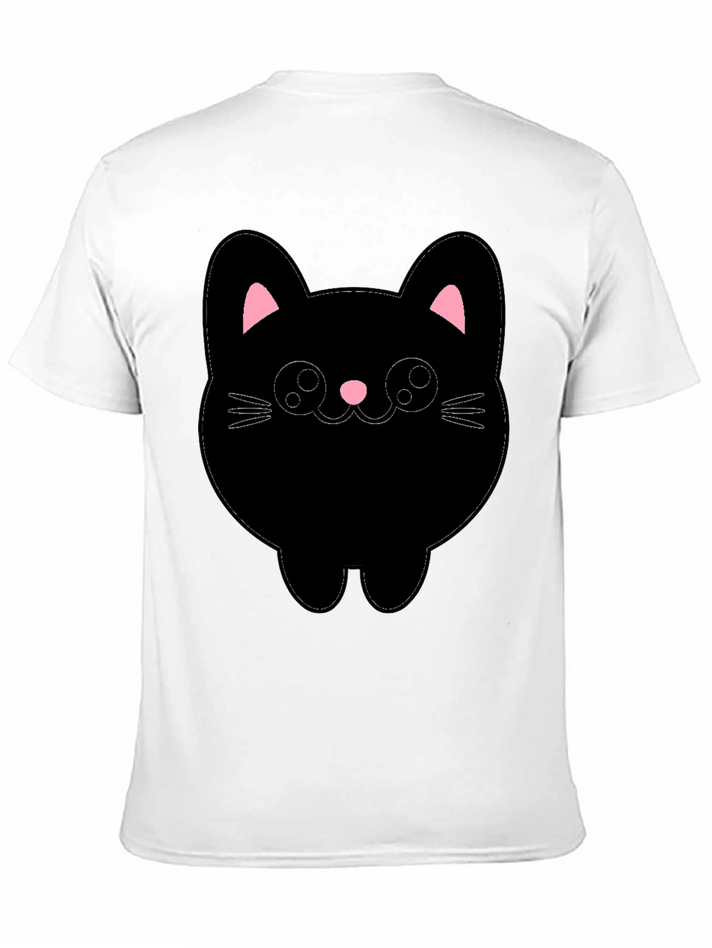 Cute Cat Graphic T-Shirt - Black Cotton Tee