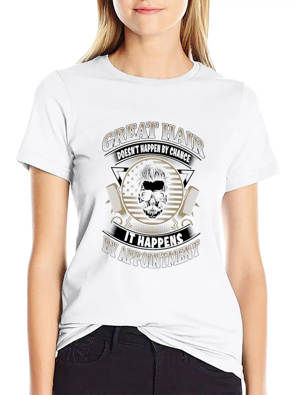 Hair Stylist - Great Hair Doesn't Happen By Chan Unisex Short Sleeve Soft Cotton T-Shirt – Casual Everyday Wear