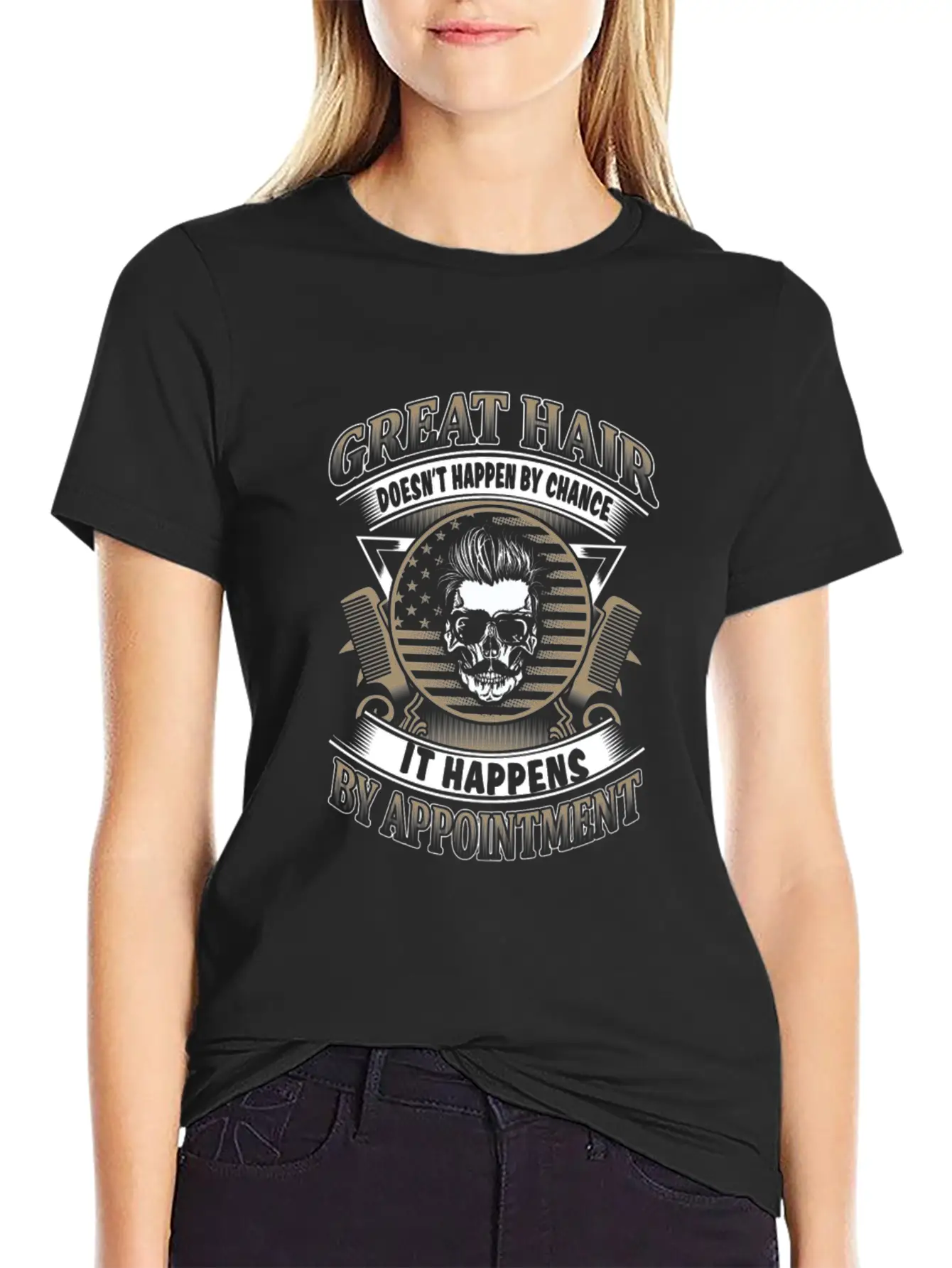 Hair Stylist - Great Hair Doesn't Happen By Chan Unisex Short Sleeve Soft Cotton T-Shirt – Casual Everyday Wear