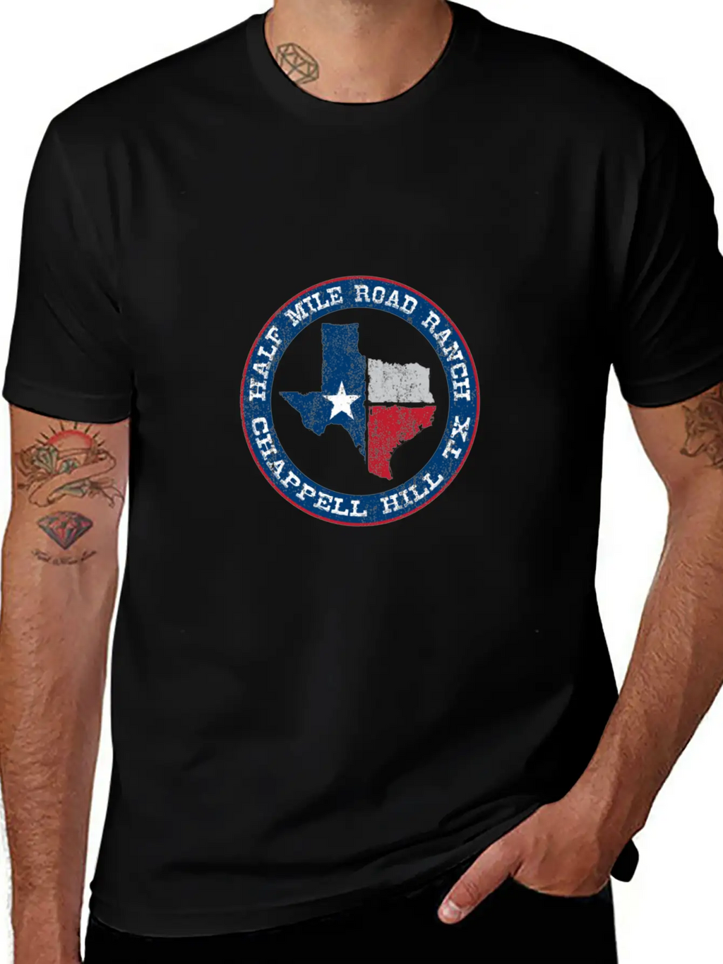 Half Mile Road Ranch Chappell Hill Texas Unisex Short Sleeve Soft Cotton T-Shirt – Casual Everyday Wear