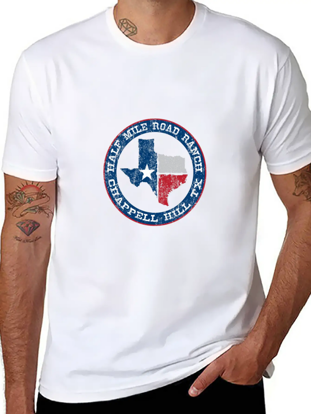 Half Mile Road Ranch Chappell Hill Texas Unisex Short Sleeve Soft Cotton T-Shirt – Casual Everyday Wear