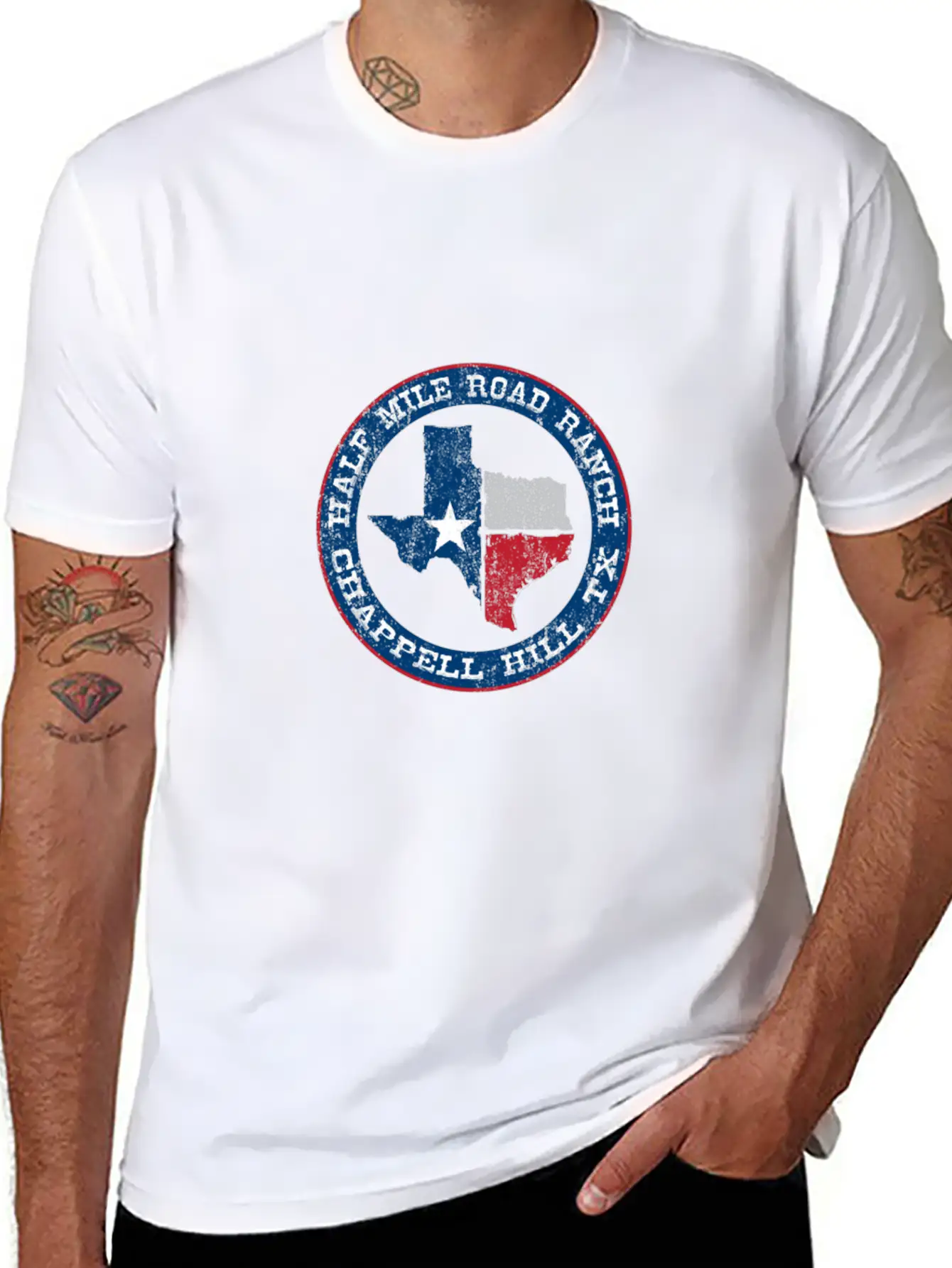 Half Mile Road Ranch Chappell Hill Texas Unisex Short Sleeve Soft Cotton T-Shirt – Casual Everyday Wear
