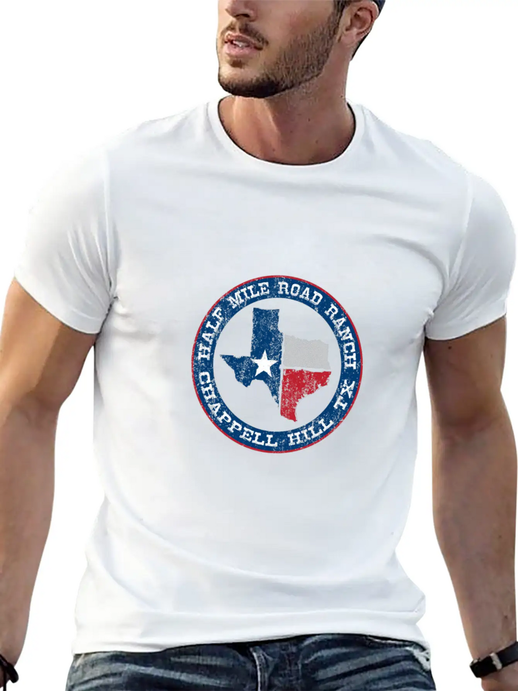 Half Mile Road Ranch Chappell Hill Texas Unisex Short Sleeve Soft Cotton T-Shirt – Casual Everyday Wear