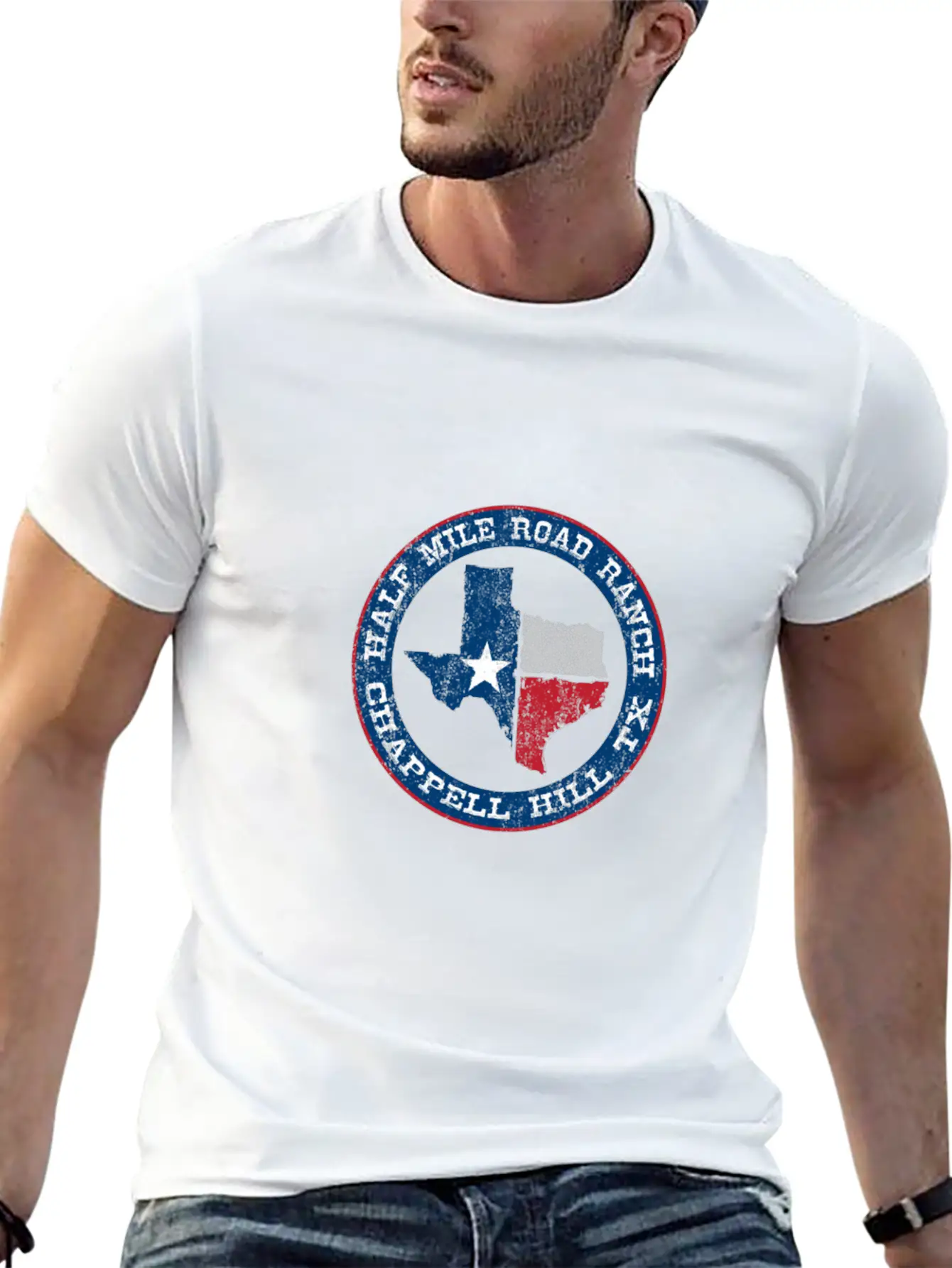 Half Mile Road Ranch Chappell Hill Texas Unisex Short Sleeve Soft Cotton T-Shirt – Casual Everyday Wear
