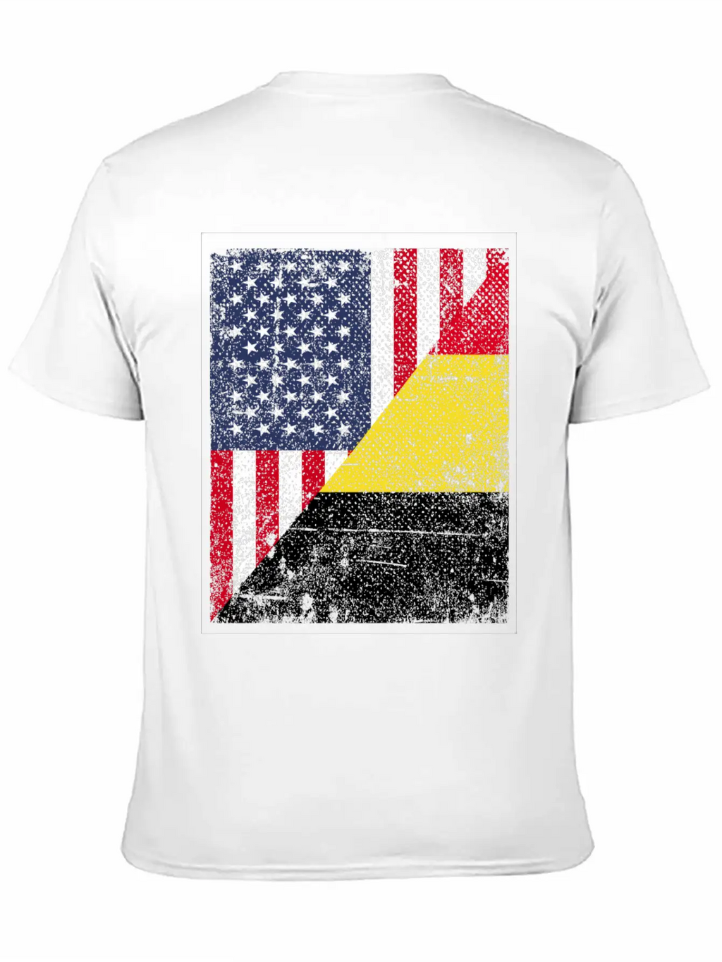 Half USA Flag Half Belgium Flag Unisex Casual T-Shirt – Clean Design For Daily Comfort