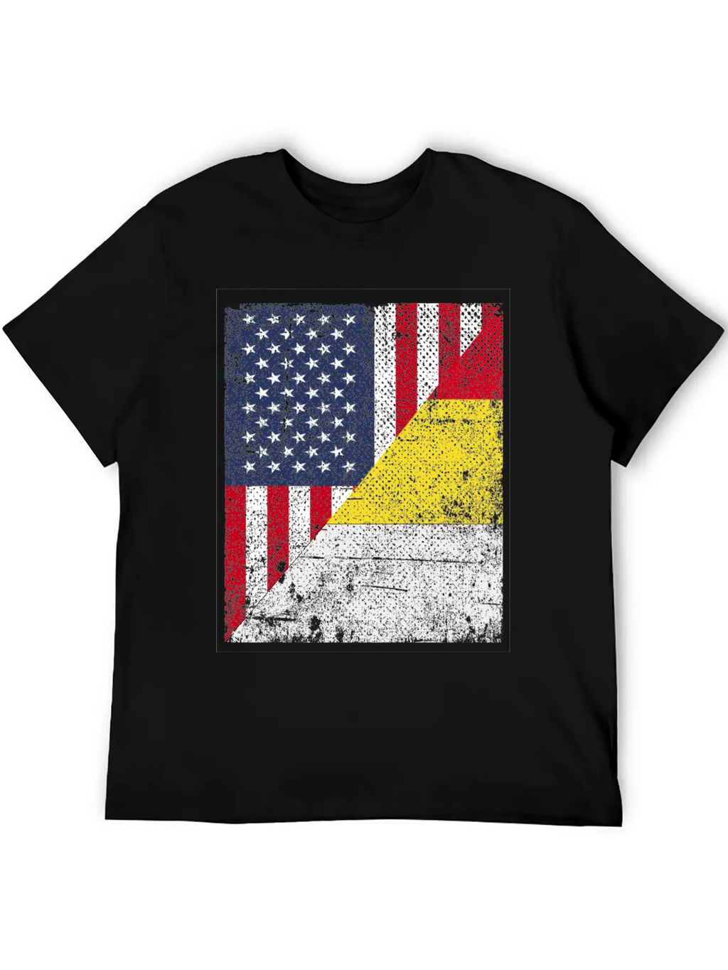 Half USA Flag Half Belgium Flag Unisex Casual T-Shirt – Clean Design For Daily Comfort