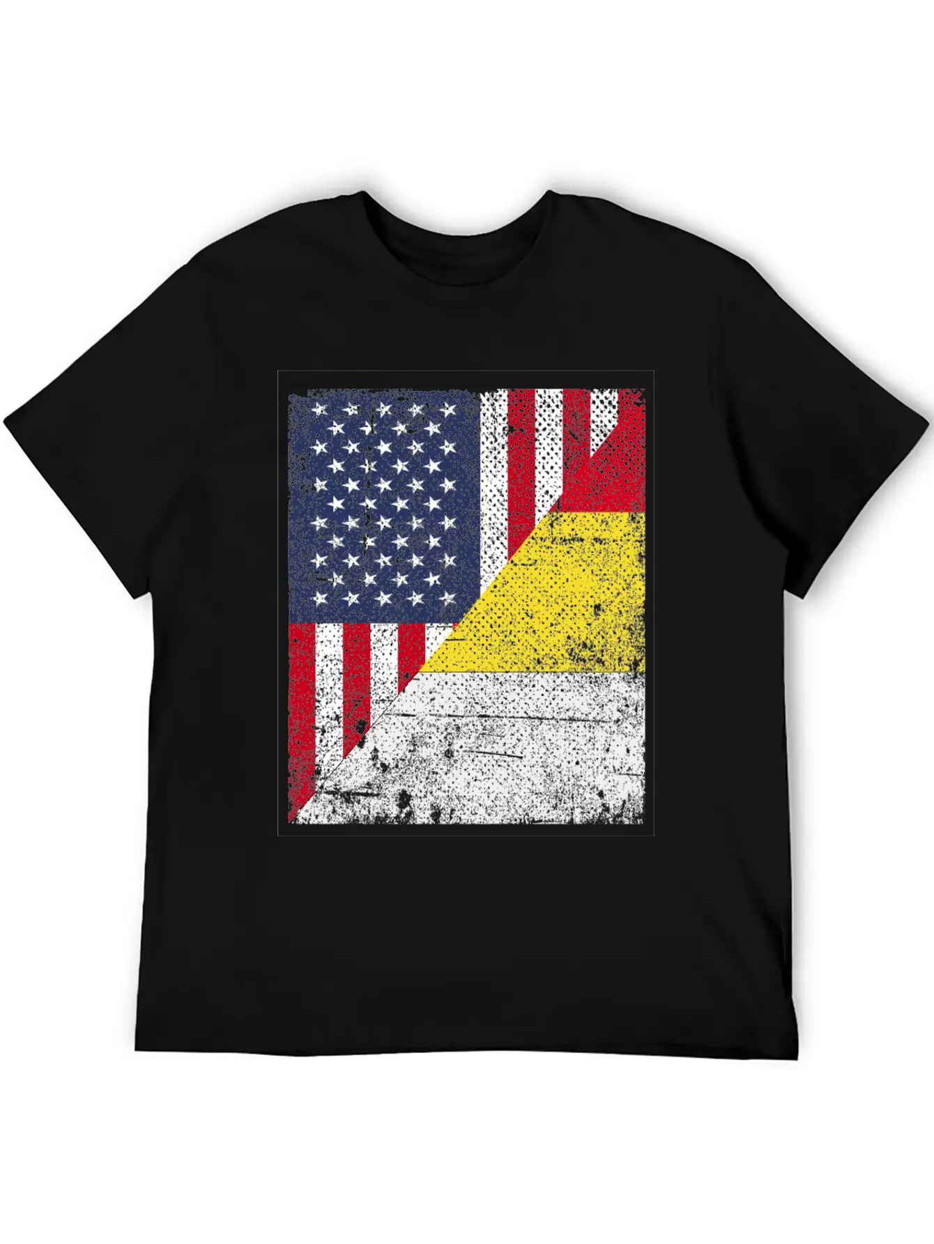 Half USA Flag Half Belgium Flag Unisex Casual T-Shirt – Clean Design For Daily Comfort