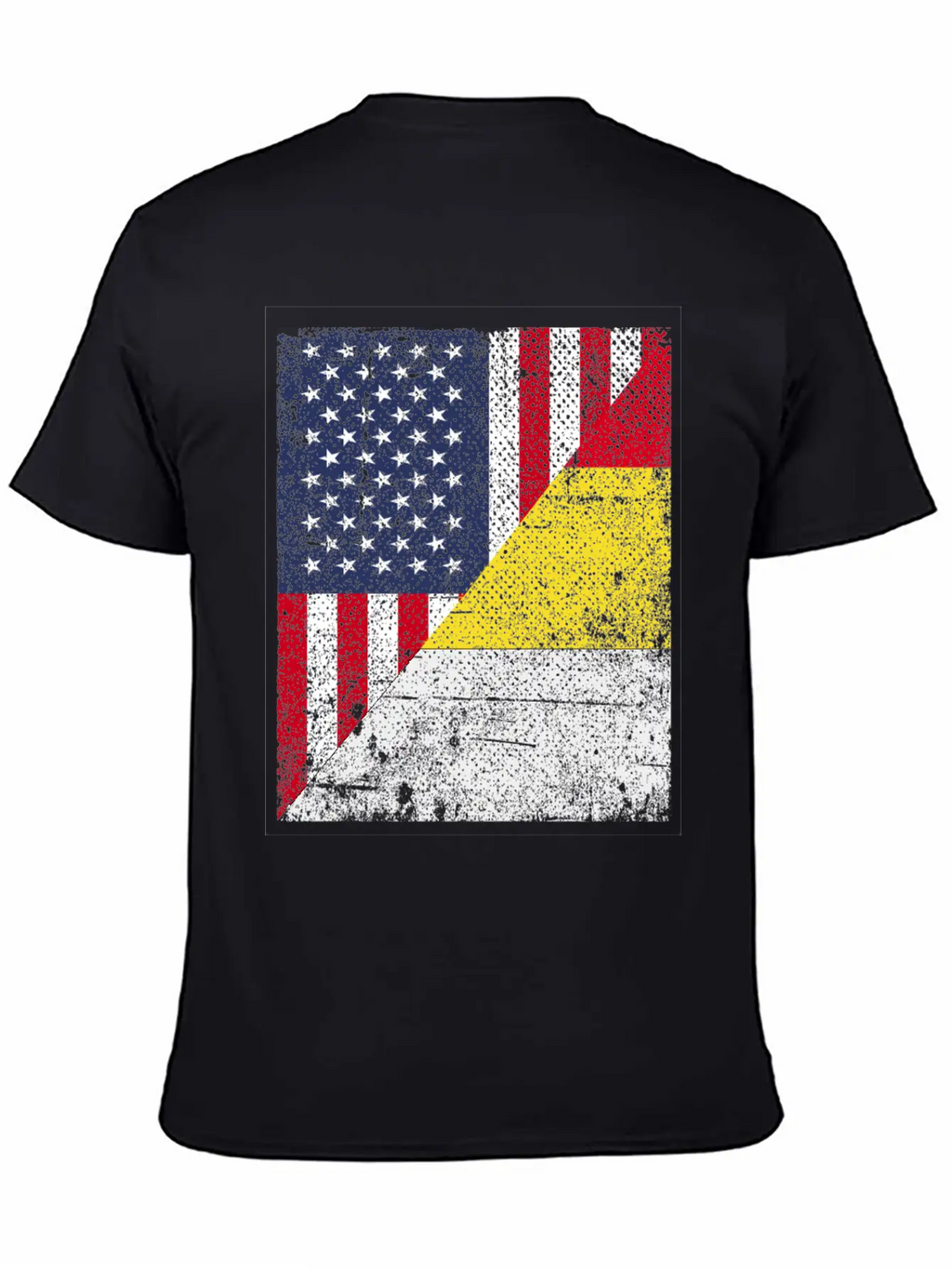 Half USA Flag Half Belgium Flag Unisex Casual T-Shirt – Clean Design For Daily Comfort