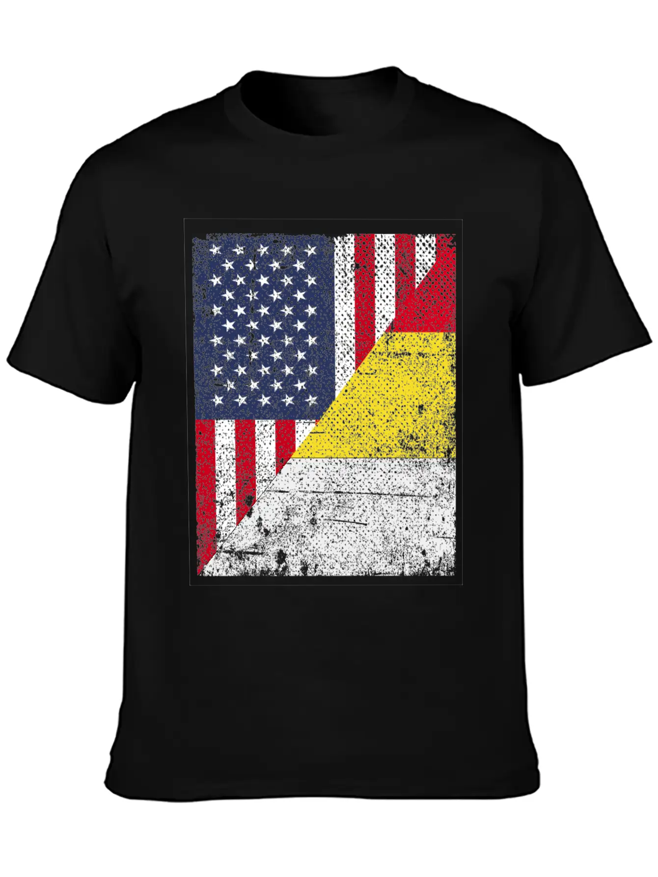 Half USA Flag Half Belgium Flag Unisex Casual T-Shirt – Clean Design For Daily Comfort