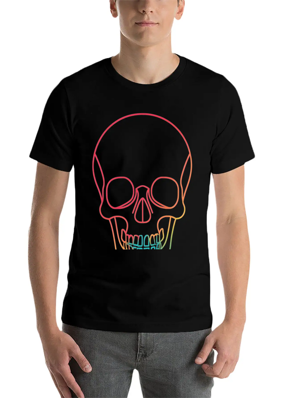 Halloweeen NEON SKULL Essential Cotton Tee For Daily Outfits – Unisex Style