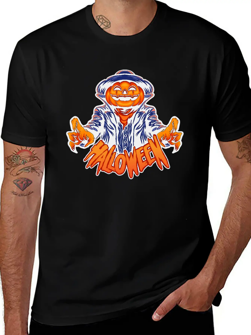 Halloween Character Jack O Lantern Unisex Casual T-Shirt – Clean Design For Daily Comfort