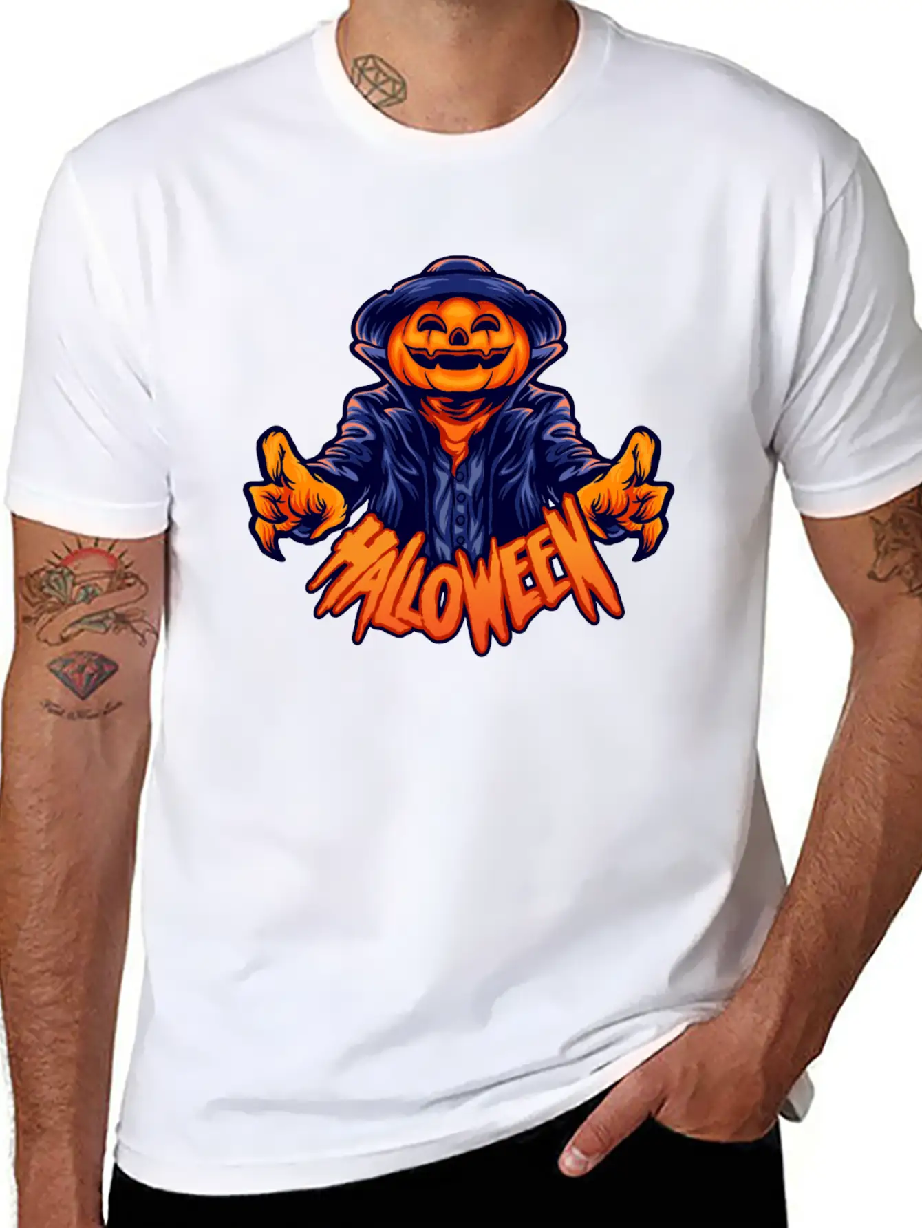Halloween Character Jack O Lantern Unisex Casual T-Shirt – Clean Design For Daily Comfort