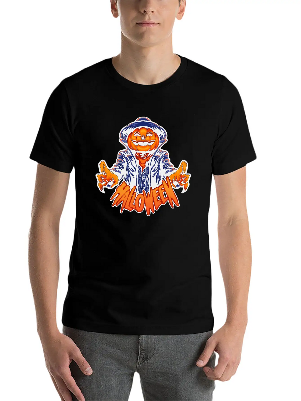 Halloween Character Jack O Lantern Unisex Casual T-Shirt – Clean Design For Daily Comfort