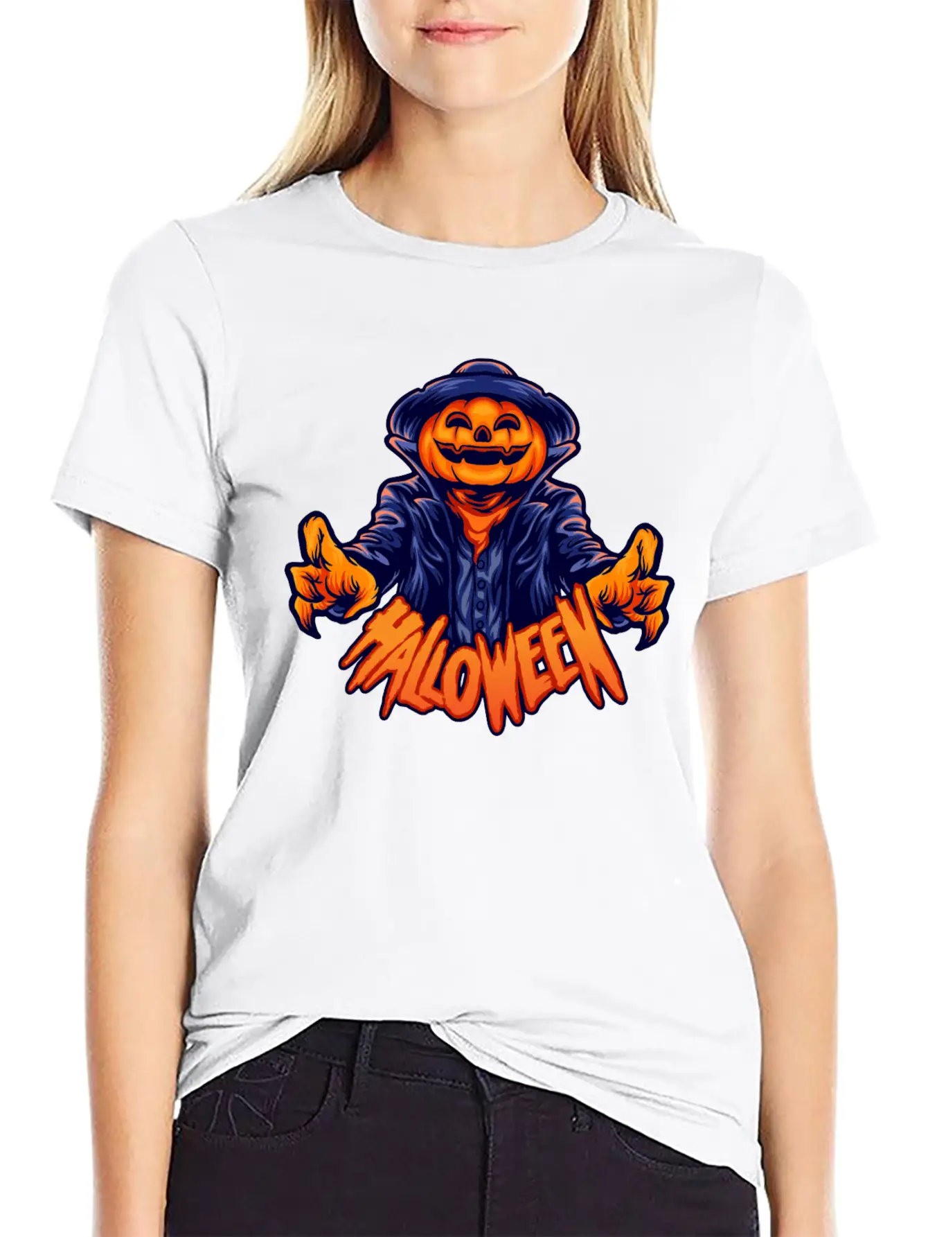 Halloween Character Jack O Lantern Unisex Casual T-Shirt – Clean Design For Daily Comfort
