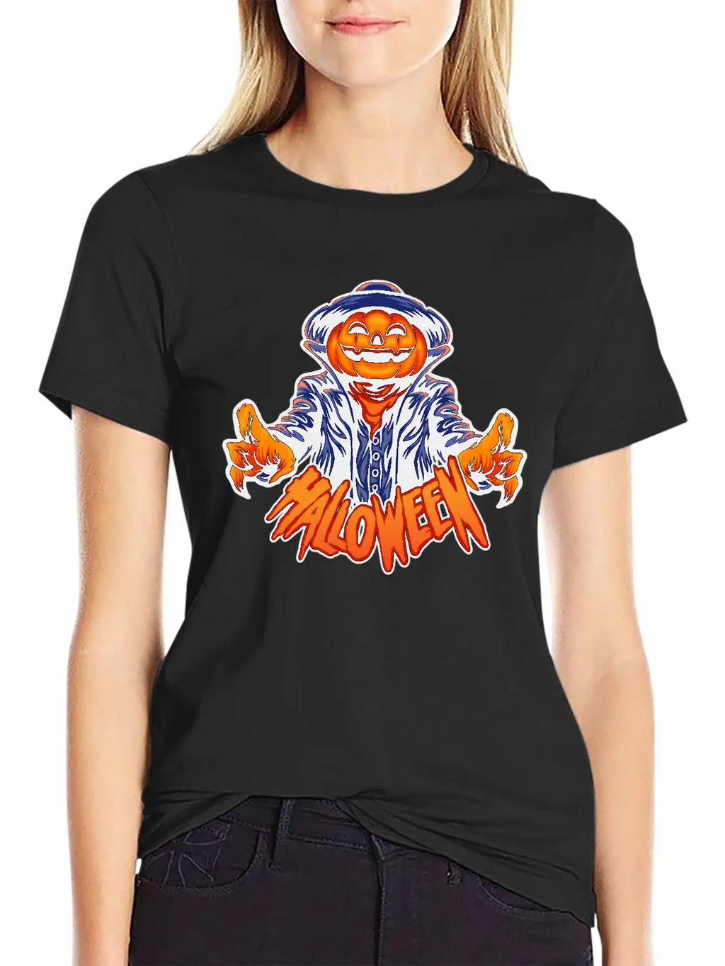 Halloween Character Jack O Lantern Unisex Casual T-Shirt – Clean Design For Daily Comfort