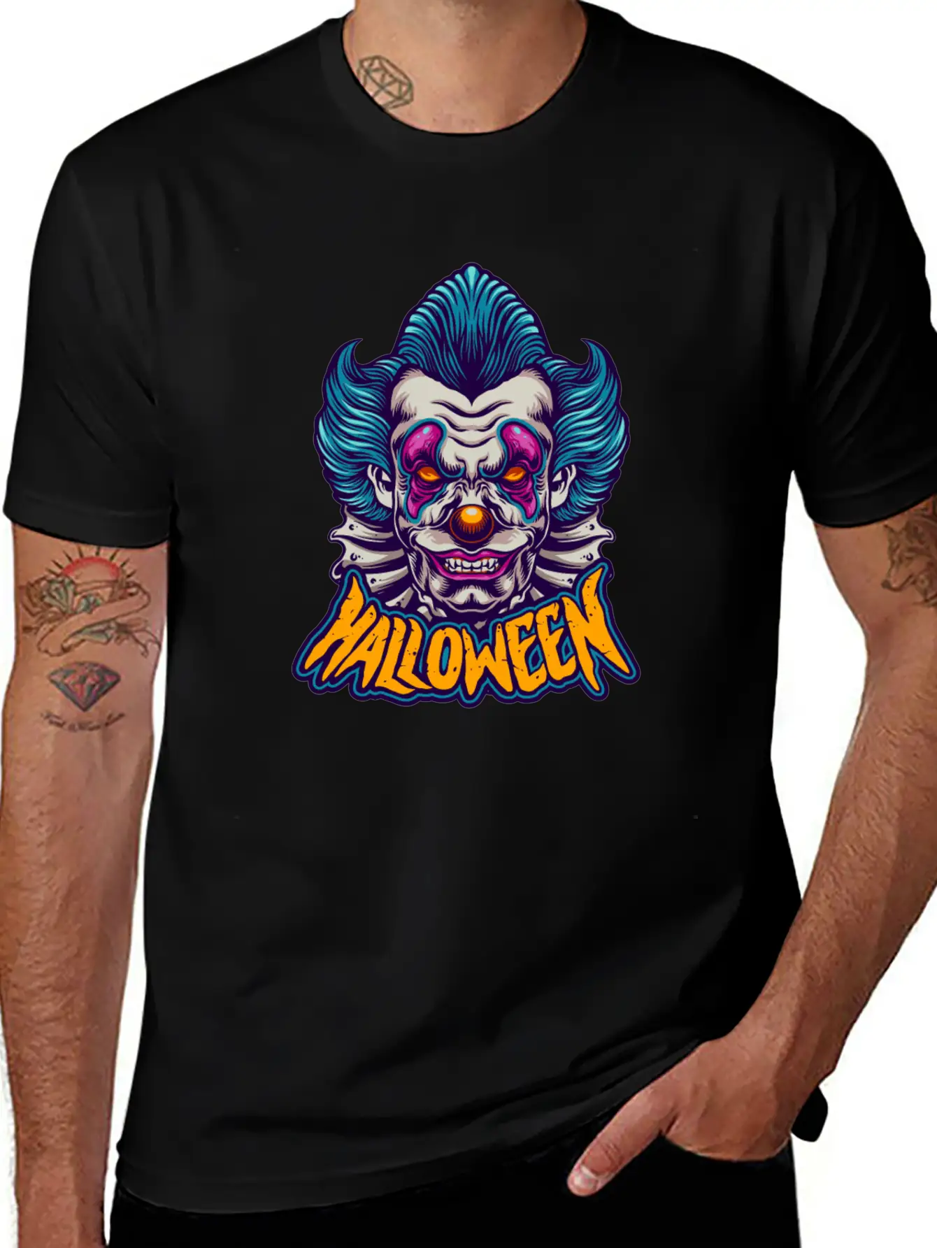Halloween Character Scary Clown Breathable Soft Cotton T-Shirt – Timeless Casual Look