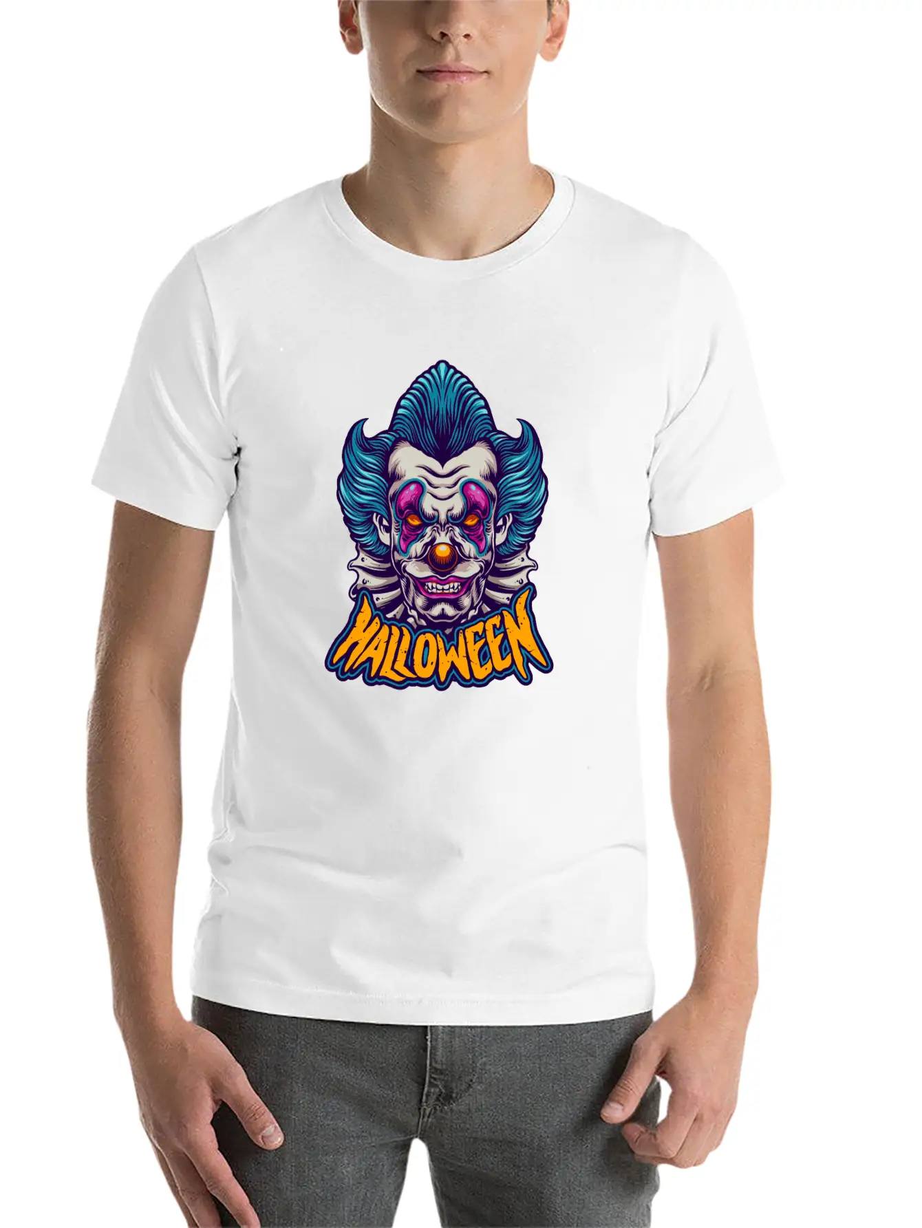 Halloween Character Scary Clown Breathable Soft Cotton T-Shirt – Timeless Casual Look
