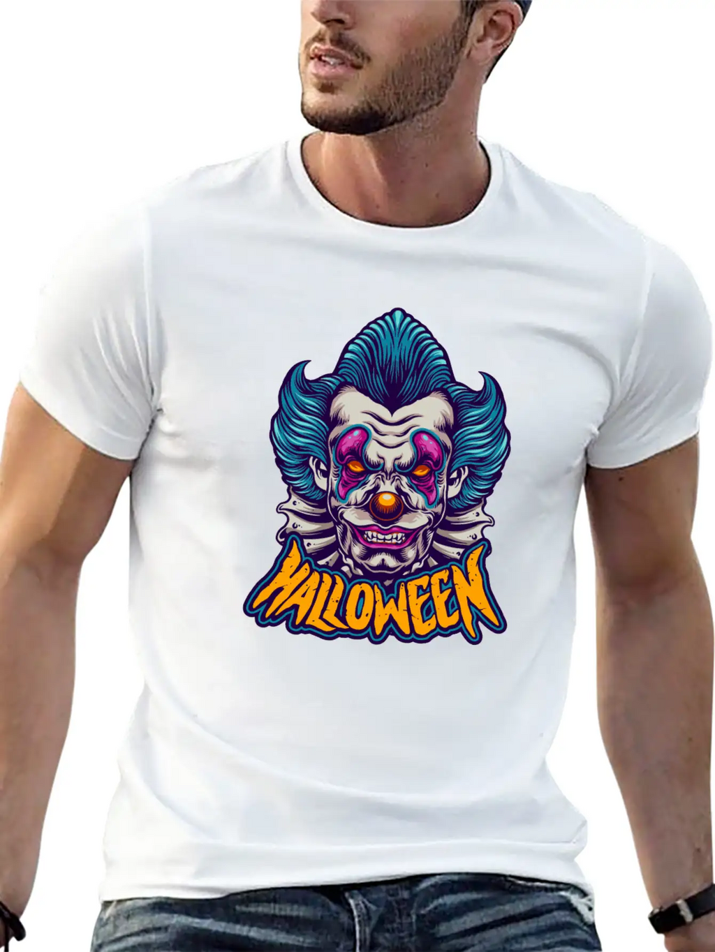 Halloween Character Scary Clown Breathable Soft Cotton T-Shirt – Timeless Casual Look