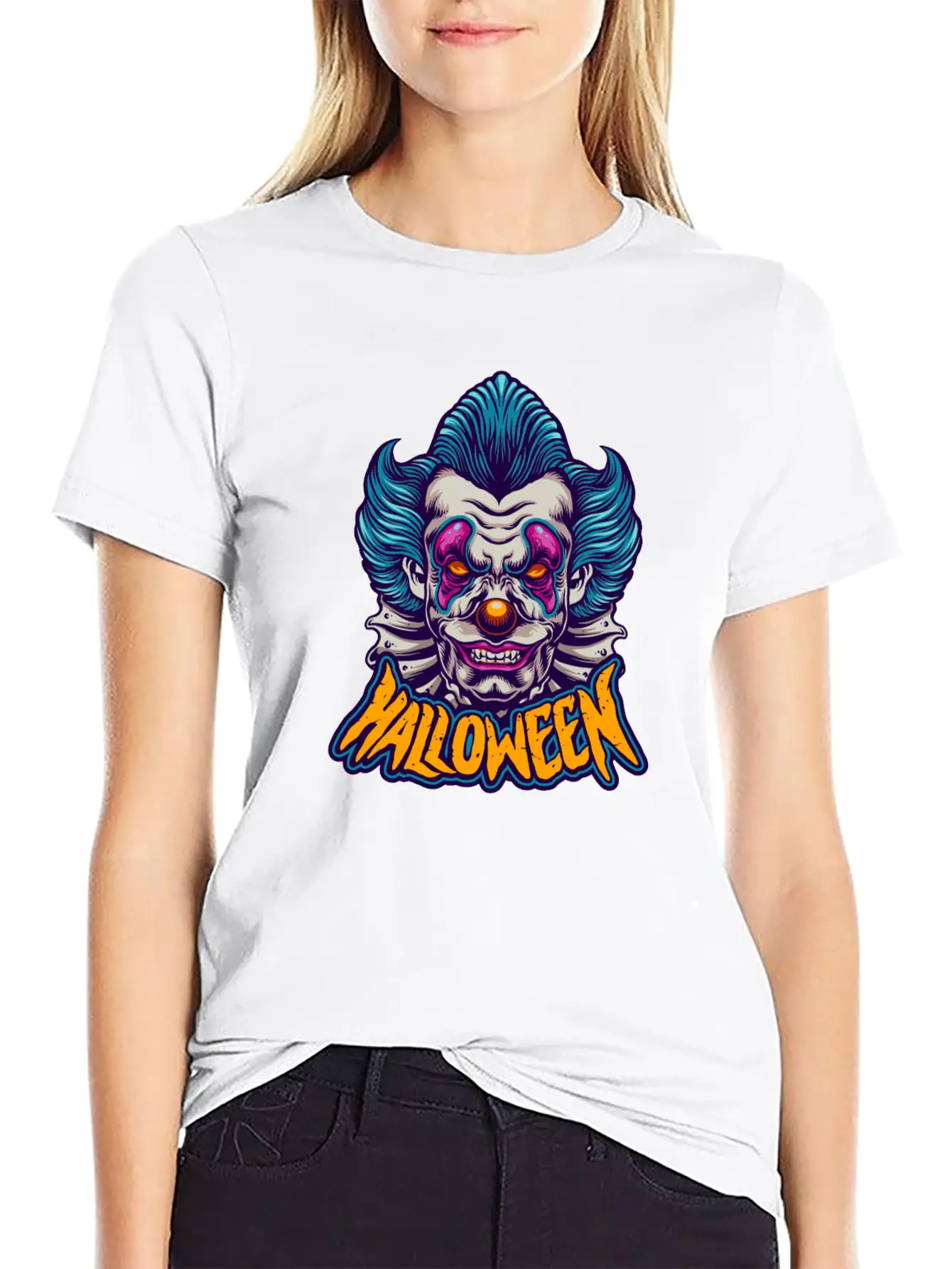 Halloween Character Scary Clown Breathable Soft Cotton T-Shirt – Timeless Casual Look