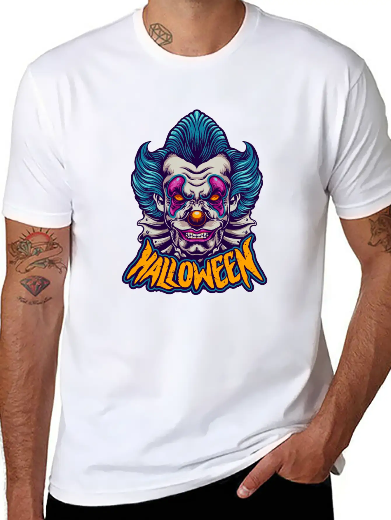 Halloween Character Scary Clown Breathable Soft Cotton T-Shirt – Timeless Casual Look