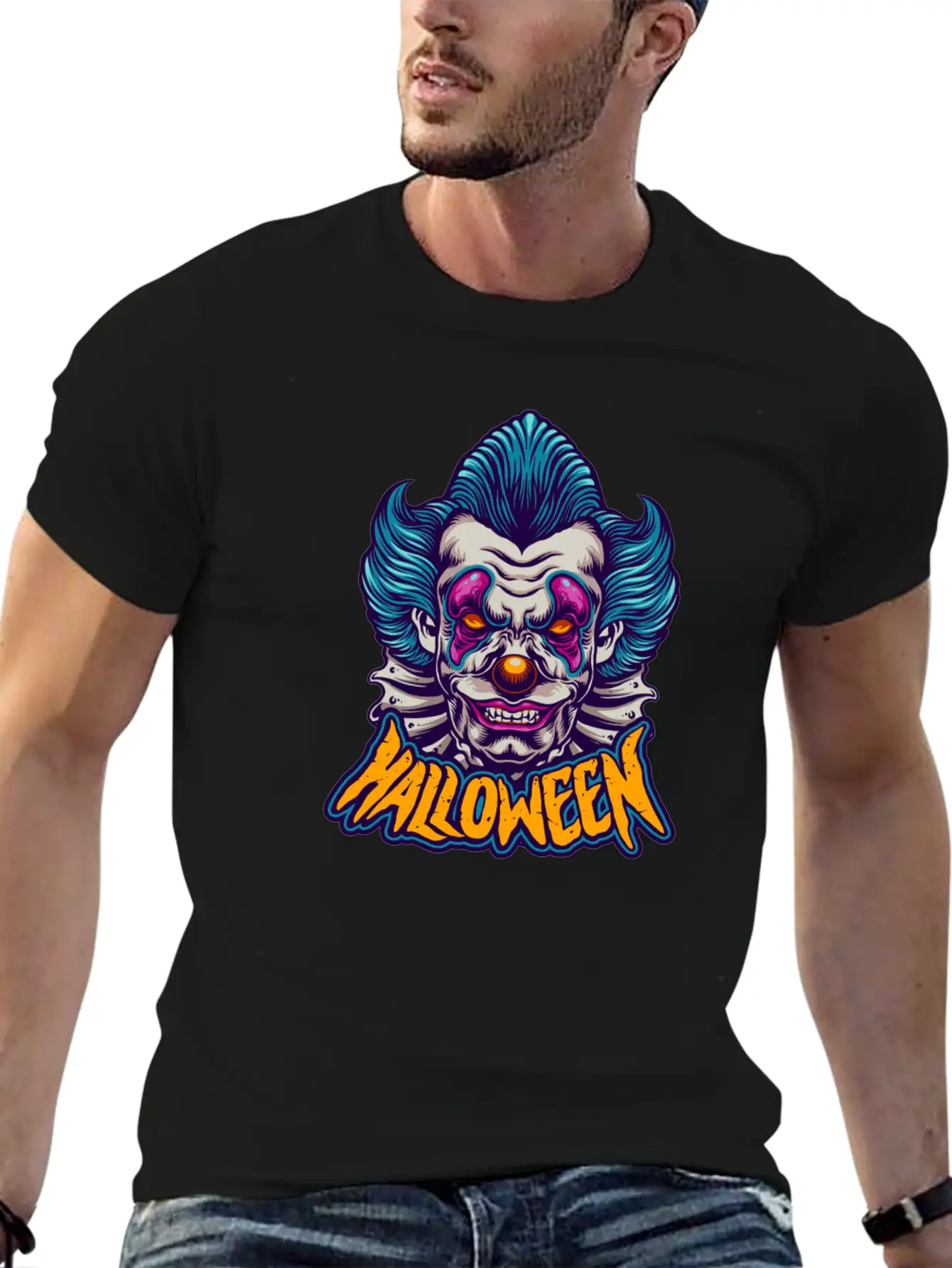 Halloween Character Scary Clown Breathable Soft Cotton T-Shirt – Timeless Casual Look