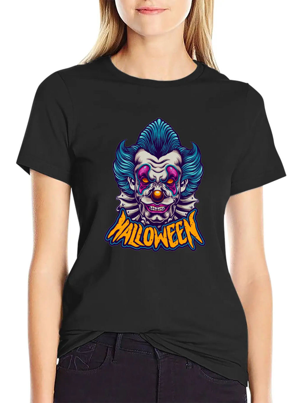 Halloween Character Scary Clown Breathable Soft Cotton T-Shirt – Timeless Casual Look