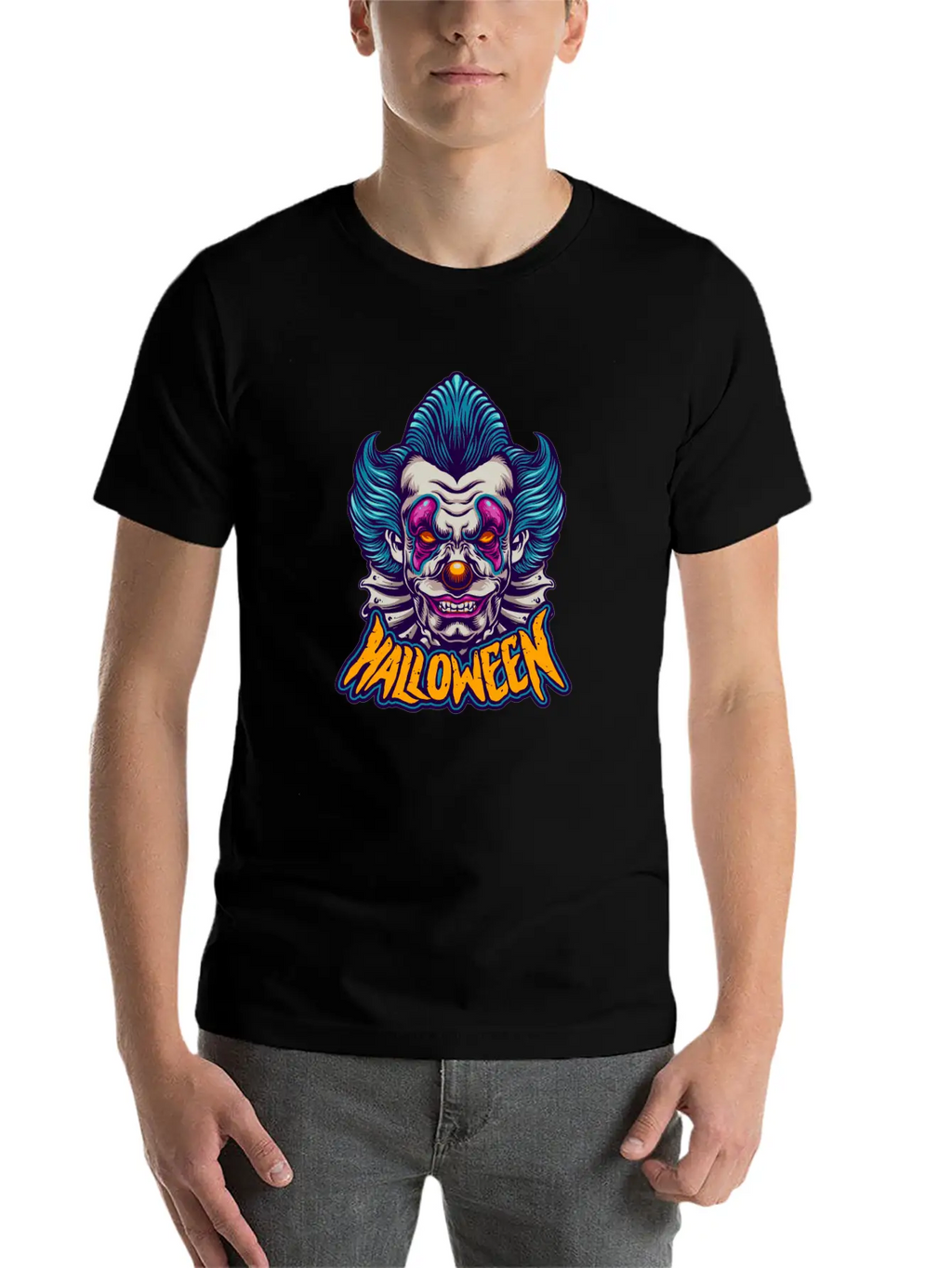 Halloween Character Scary Clown Breathable Soft Cotton T-Shirt – Timeless Casual Look