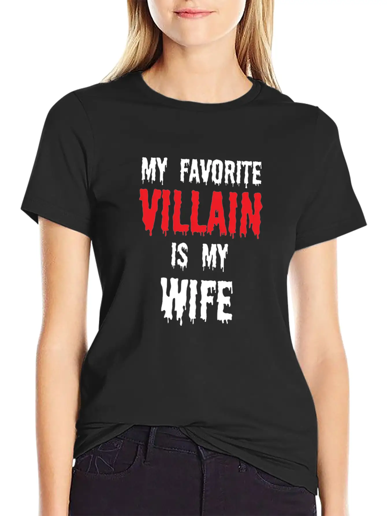 Halloween Favorite Villain Is My Wife Matching Breathable Graphic T-Shirt – Perfect For Casual Days