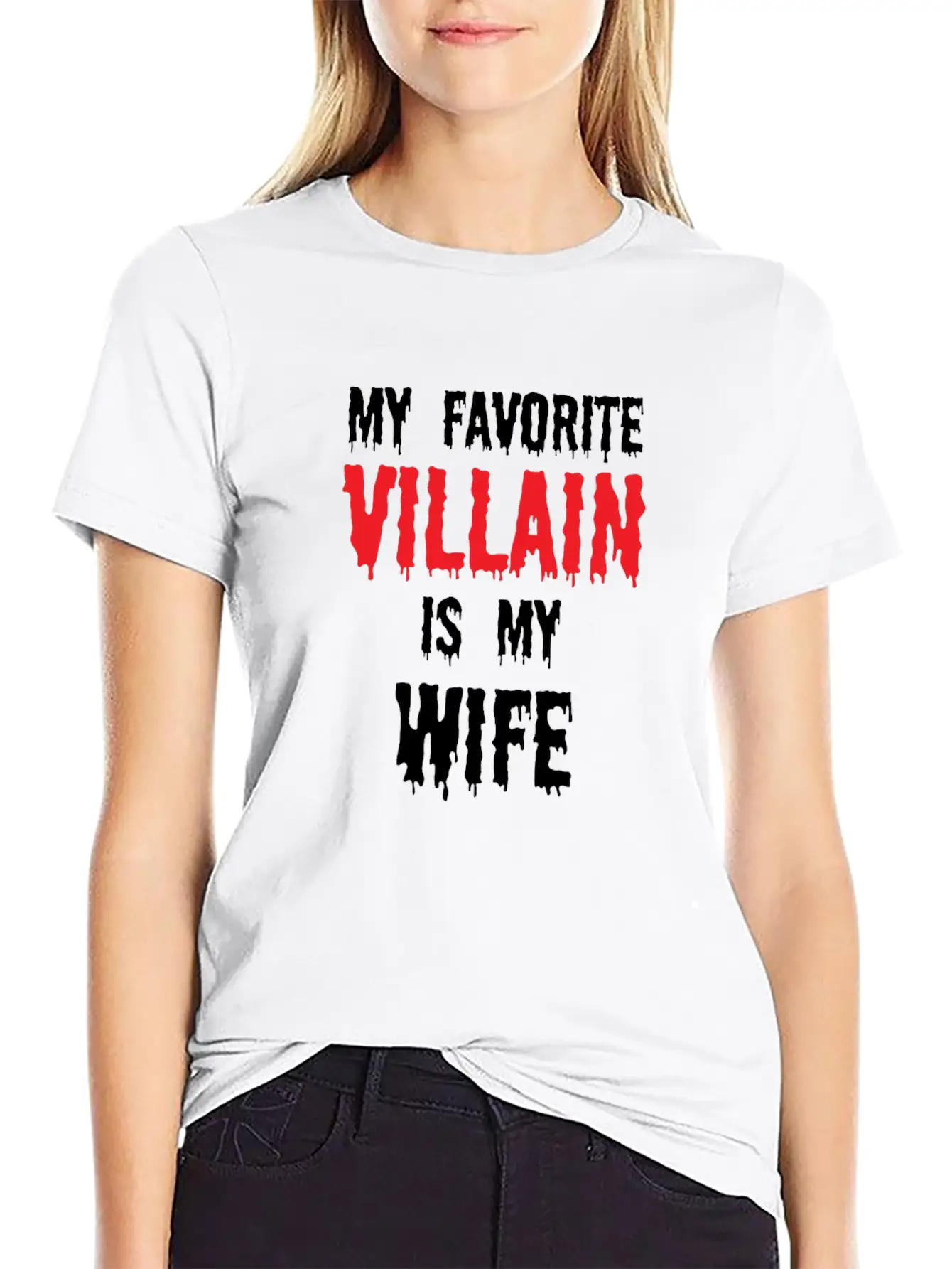 Halloween Favorite Villain Is My Wife Matching Breathable Graphic T-Shirt – Perfect For Casual Days