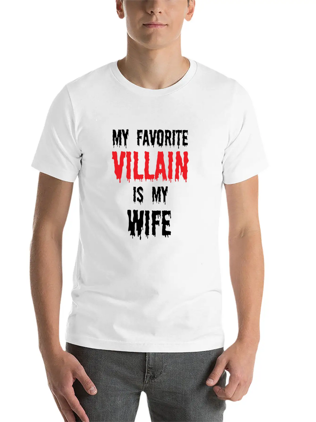 Halloween Favorite Villain Is My Wife Matching Breathable Graphic T-Shirt – Perfect For Casual Days