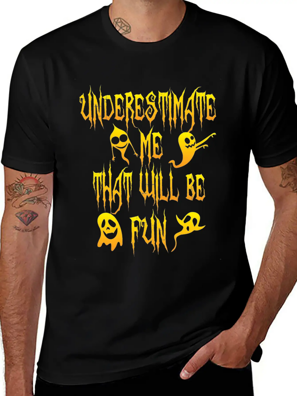 Halloween Funny Underestimate Me That Will Be Fun Breathable Soft Cotton T-Shirt – Timeless Casual Look