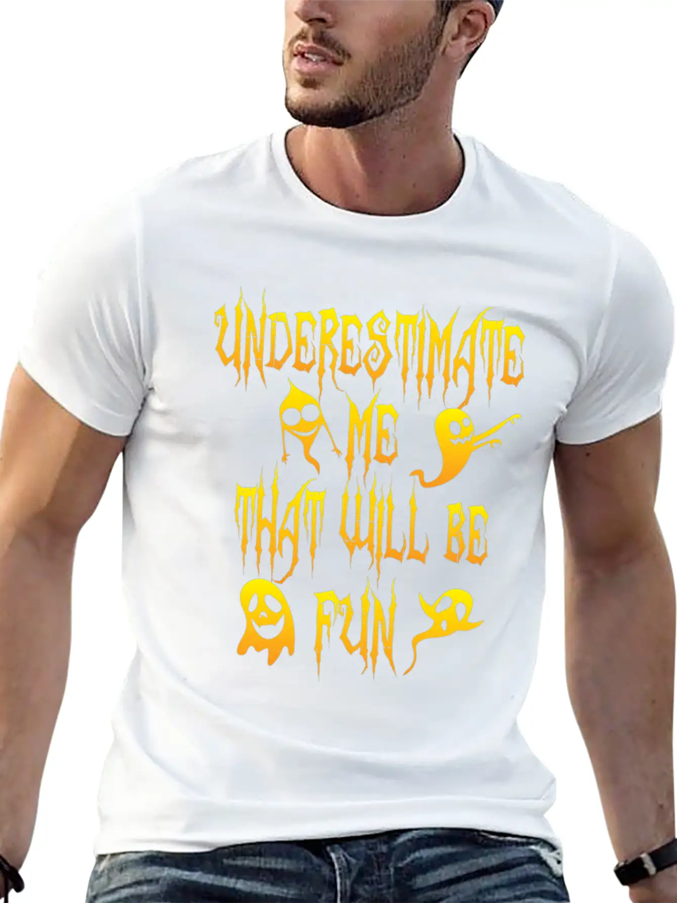 Halloween Funny Underestimate Me That Will Be Fun Breathable Soft Cotton T-Shirt – Timeless Casual Look