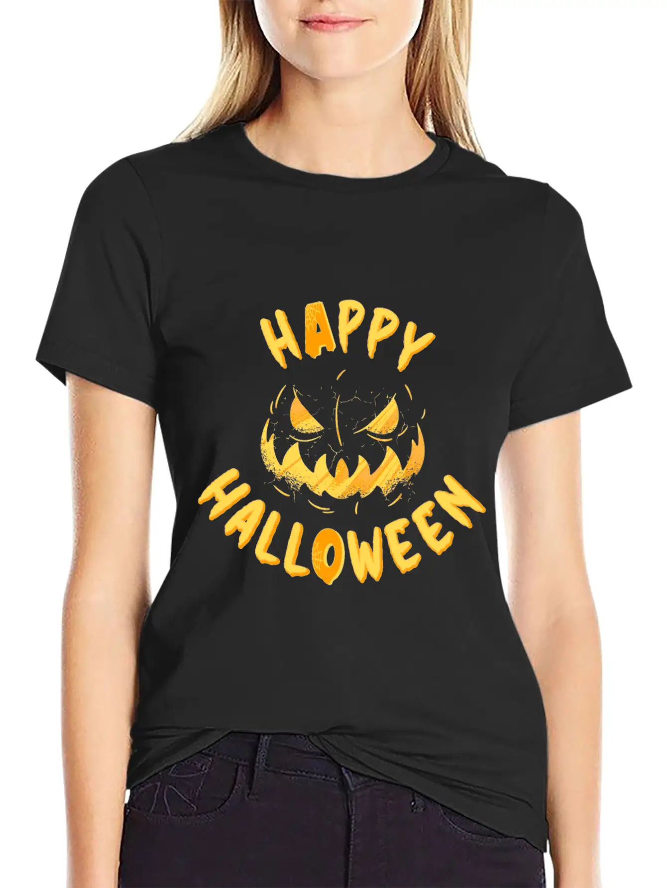 Halloween Happy Grimace Scary Horror Funny Pumpkin Unisex Casual T-Shirt – Clean Design For Daily Comfort