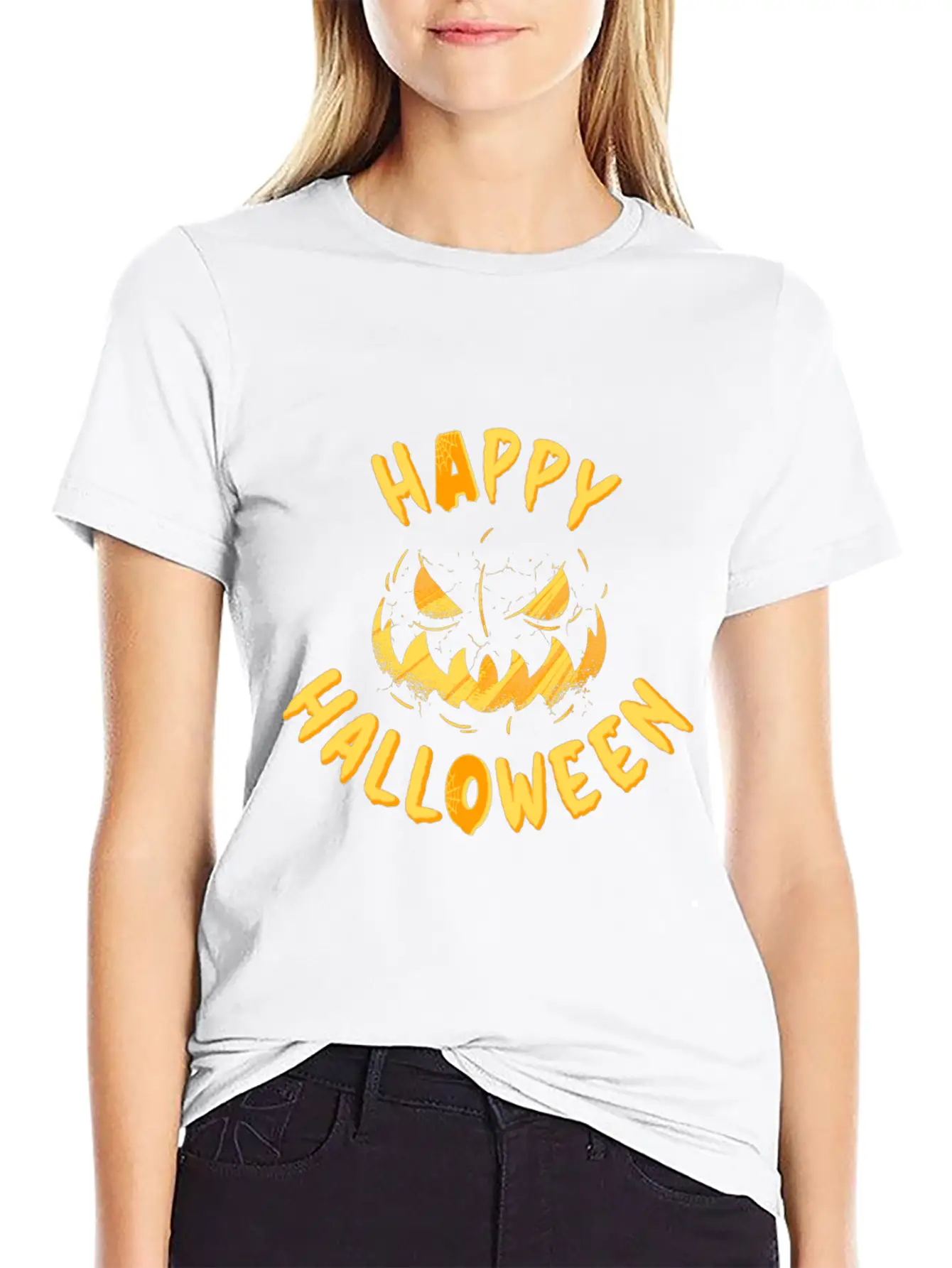 Halloween Happy Grimace Scary Horror Funny Pumpkin Unisex Casual T-Shirt – Clean Design For Daily Comfort