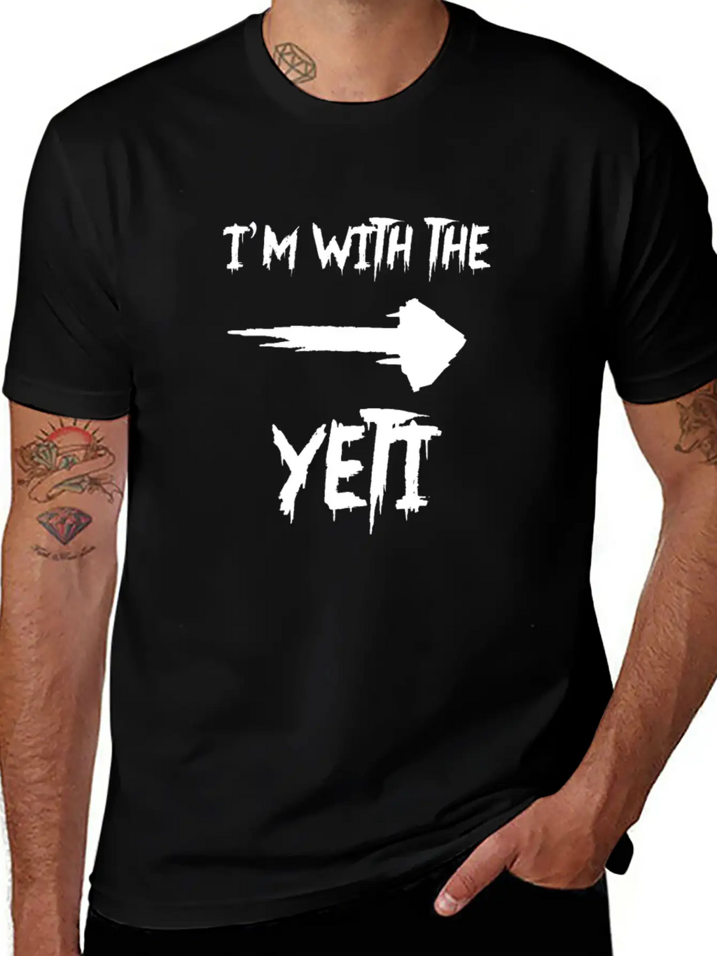 Halloween I'm With The Yeti Bigfoot Matching Part Classic Fit Graphic Tee For Daily Comfort – Unisex Cotton Shirt