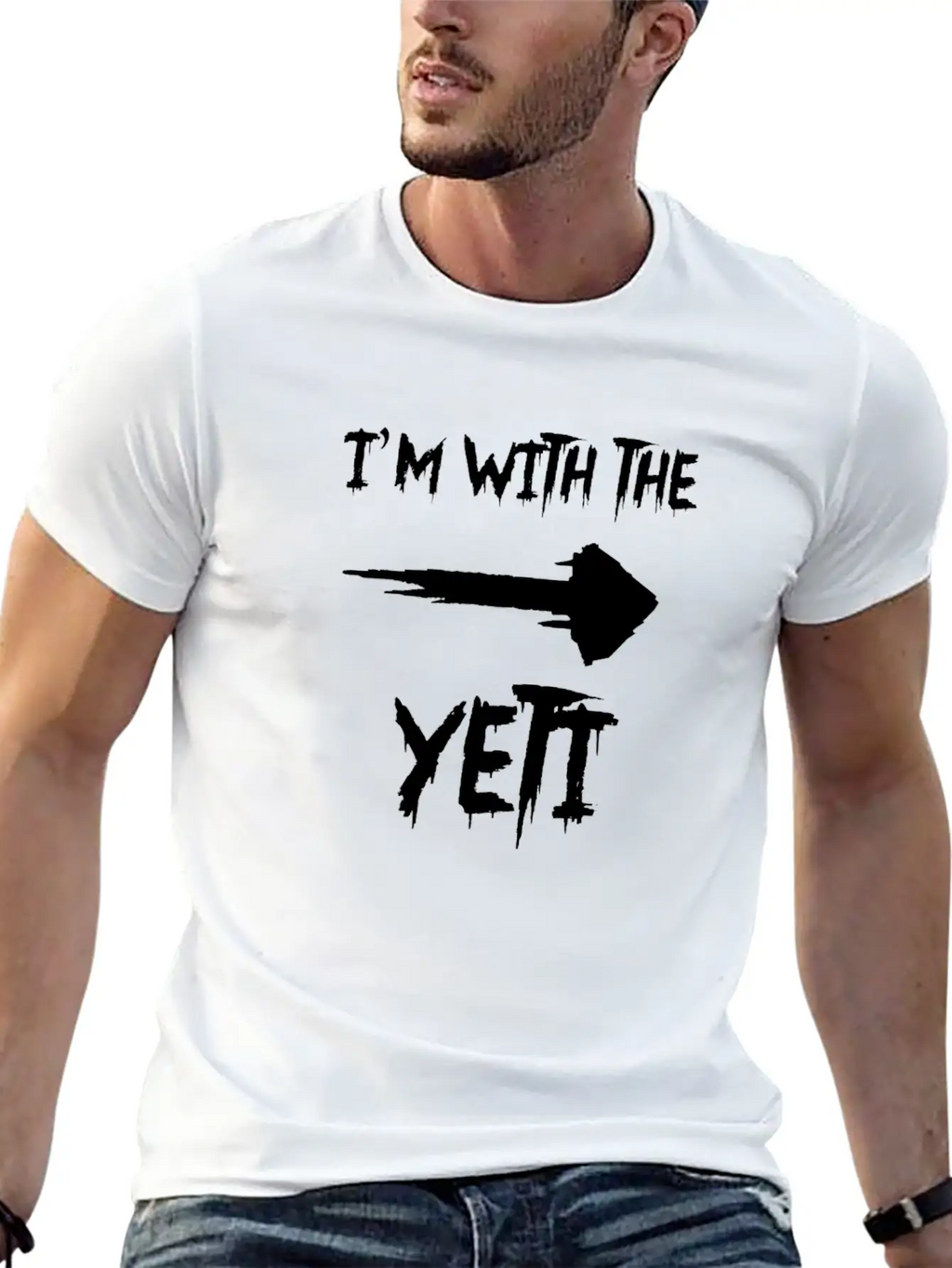 Halloween I'm With The Yeti Bigfoot Matching Part Classic Fit Graphic Tee For Daily Comfort – Unisex Cotton Shirt