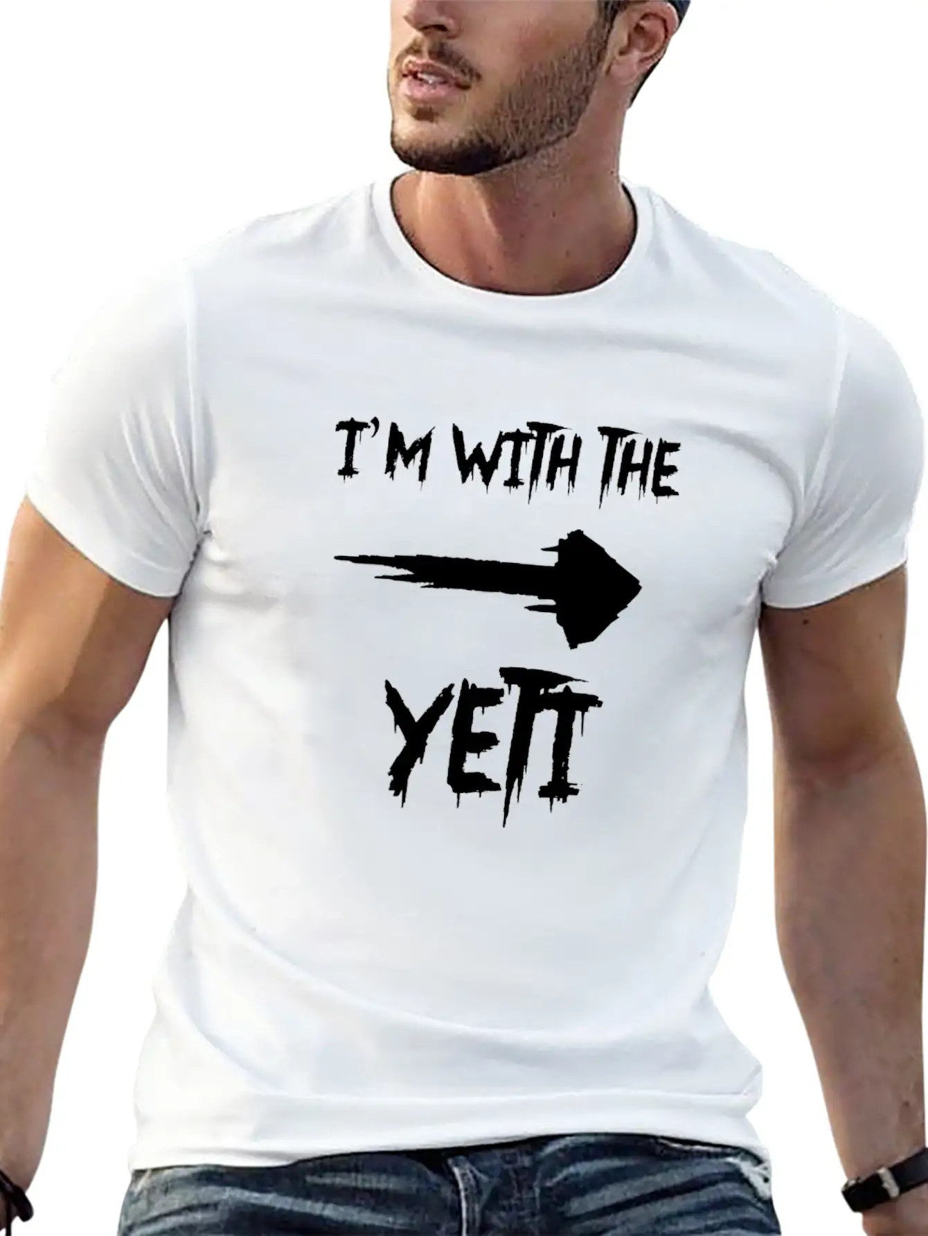 Halloween I'm With The Yeti Bigfoot Matching Part Classic Fit Graphic Tee For Daily Comfort – Unisex Cotton Shirt