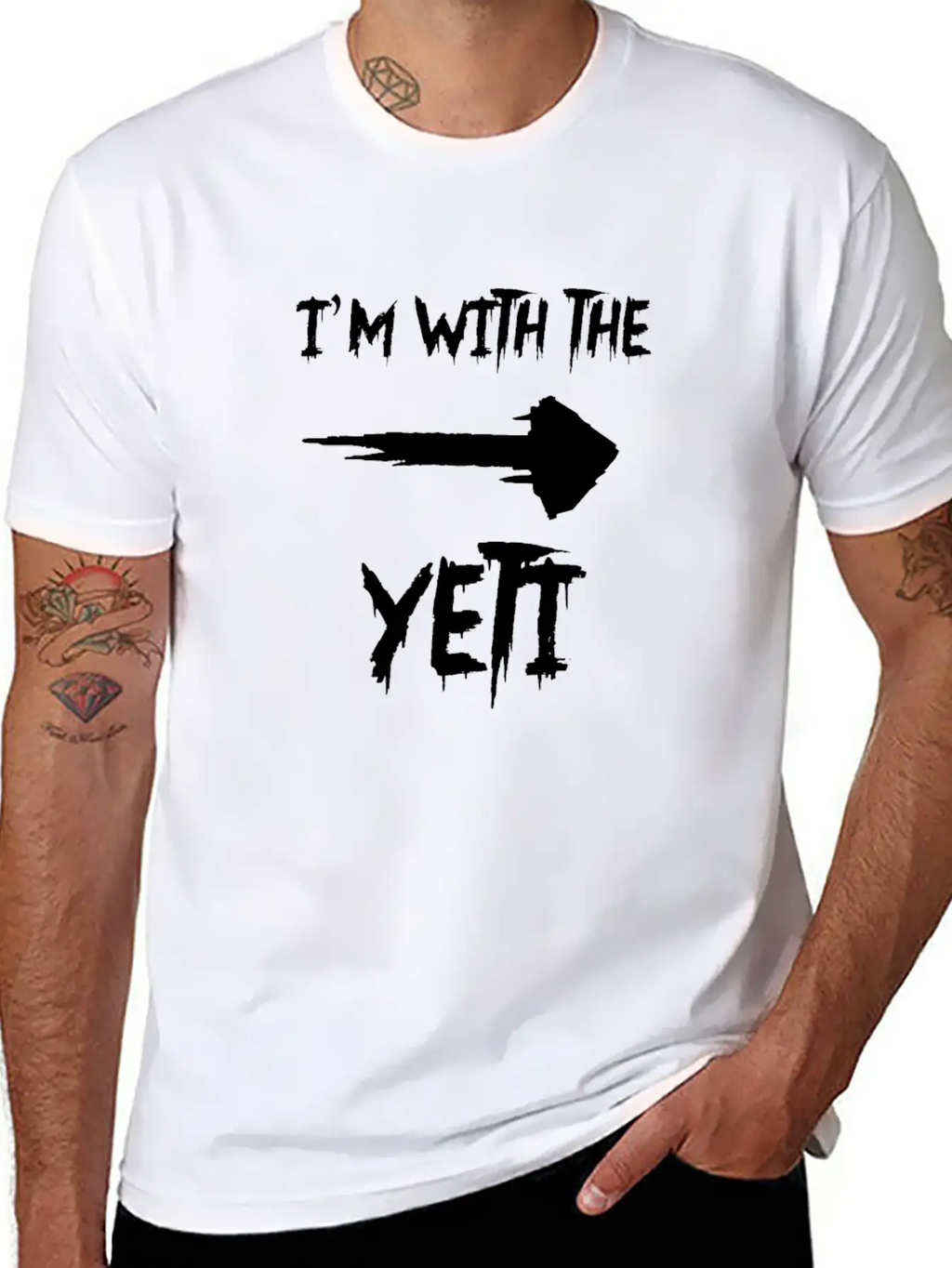 Halloween I'm With The Yeti Bigfoot Matching Part Classic Fit Graphic Tee For Daily Comfort – Unisex Cotton Shirt