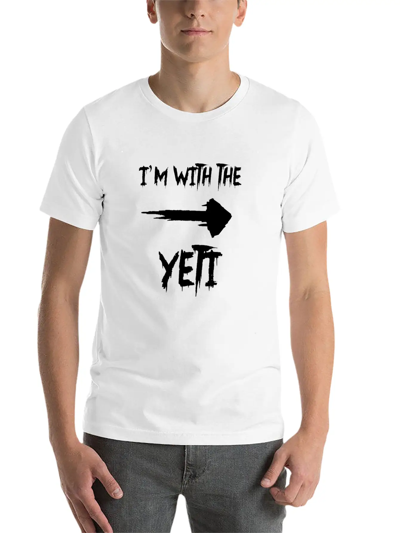 Halloween I'm With The Yeti Bigfoot Matching Part Classic Fit Graphic Tee For Daily Comfort – Unisex Cotton Shirt
