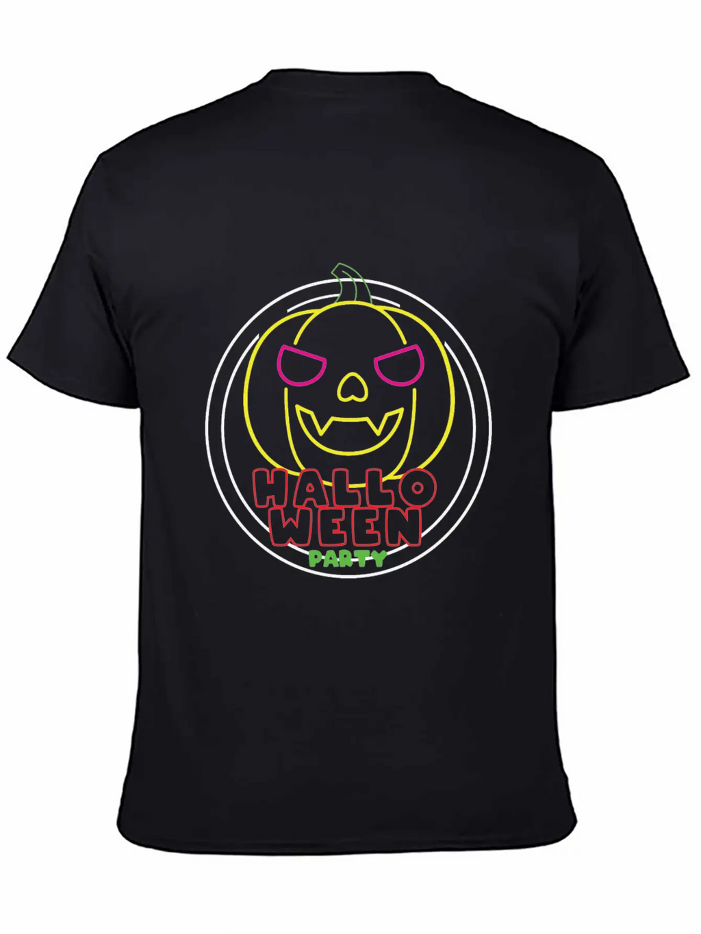 Halloween Party Neon Pumpkin Halloween Unisex Casual T-Shirt – Clean Design For Daily Comfort