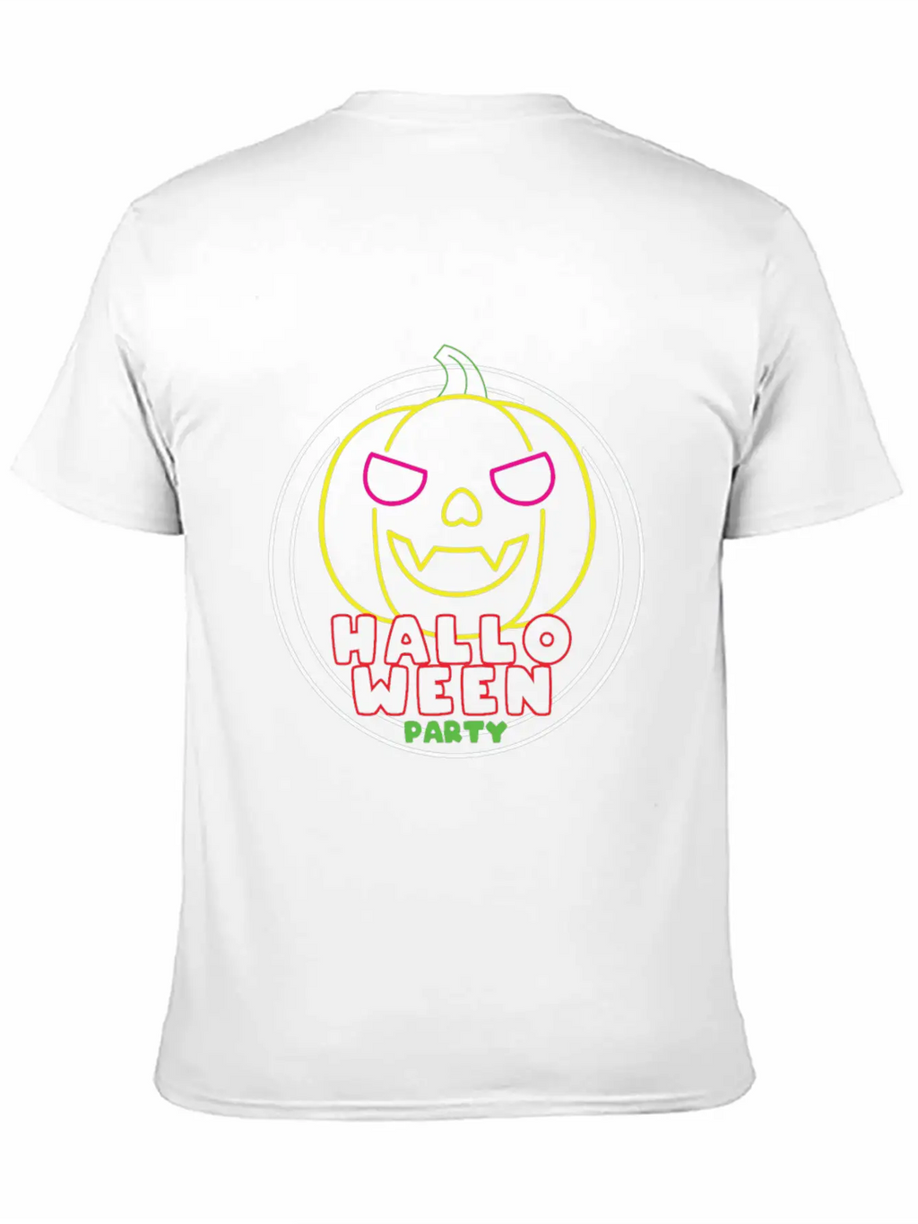 Halloween Party Neon Pumpkin Halloween Unisex Casual T-Shirt – Clean Design For Daily Comfort