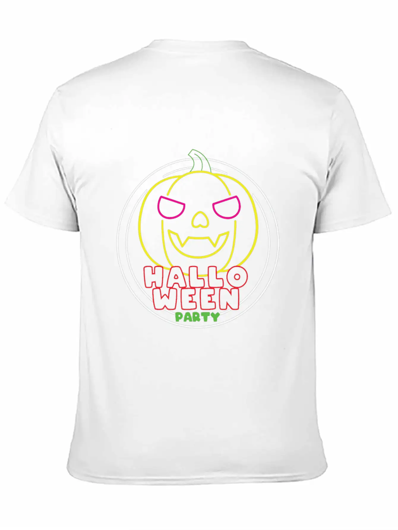 Halloween Party Neon Pumpkin Halloween Unisex Casual T-Shirt – Clean Design For Daily Comfort