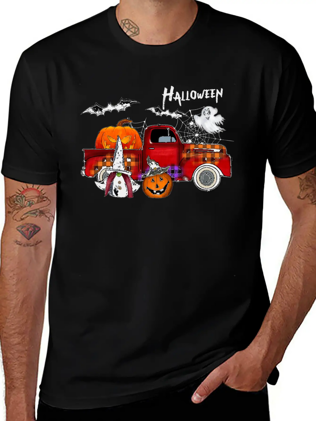 Halloween Truck Unisex Casual T-Shirt – Clean Design For Daily Comfort
