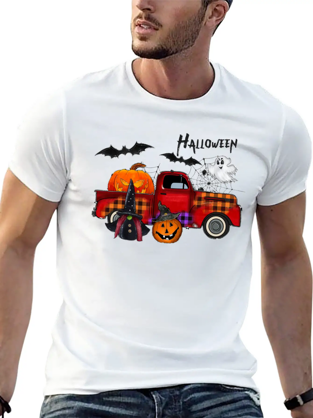 Halloween Truck Unisex Casual T-Shirt – Clean Design For Daily Comfort