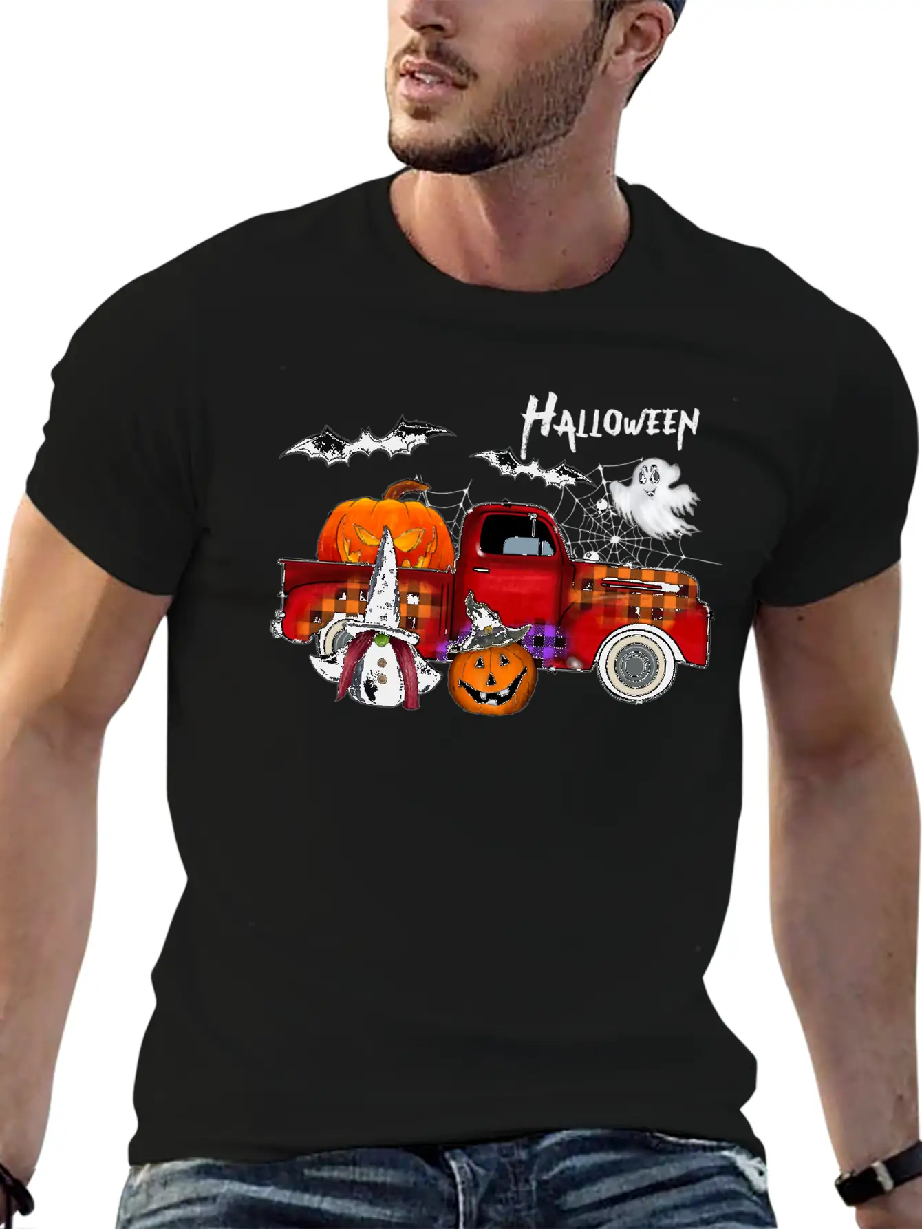 Halloween Truck Unisex Casual T-Shirt – Clean Design For Daily Comfort