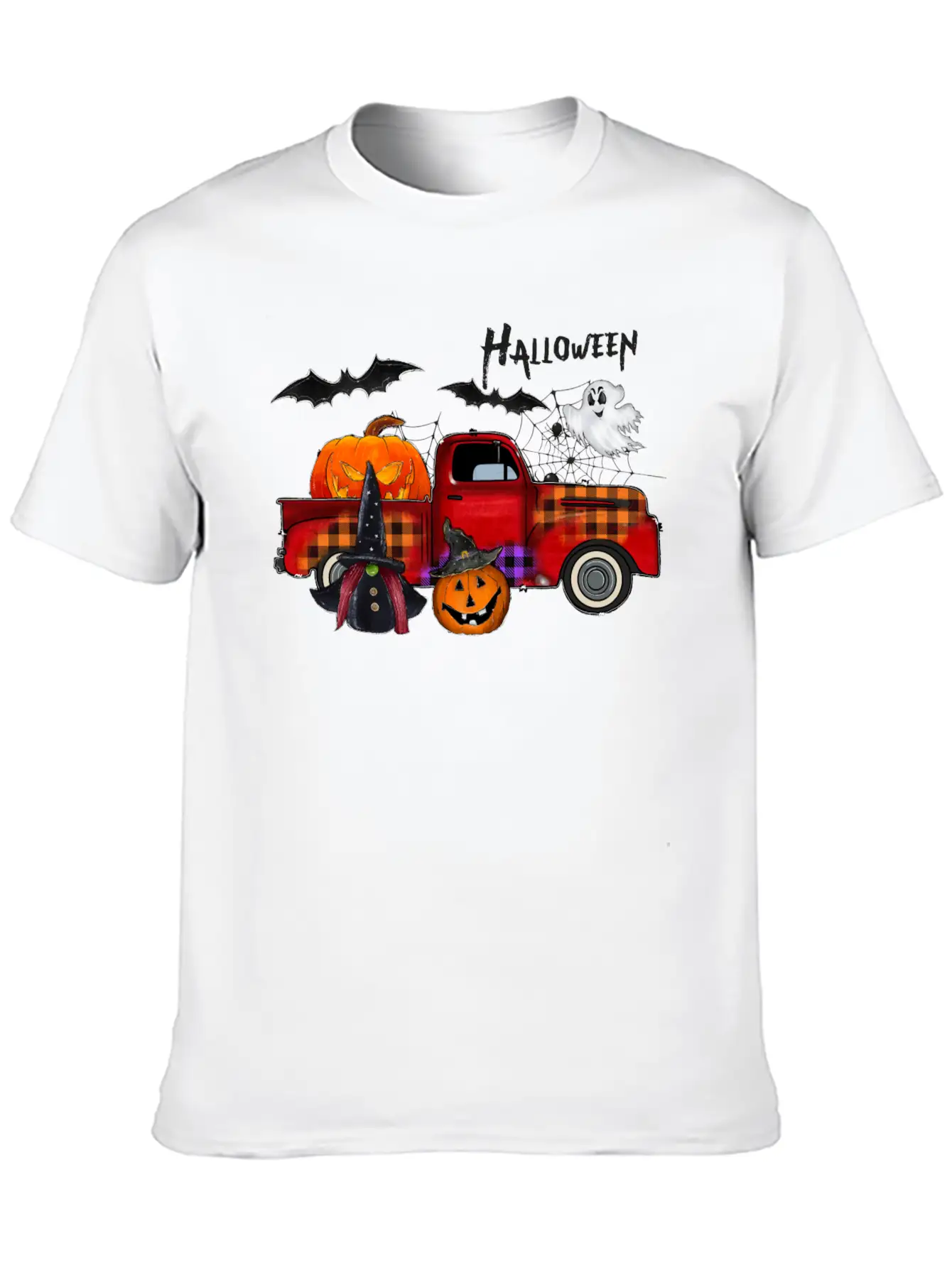 Halloween Truck Unisex Casual T-Shirt – Clean Design For Daily Comfort